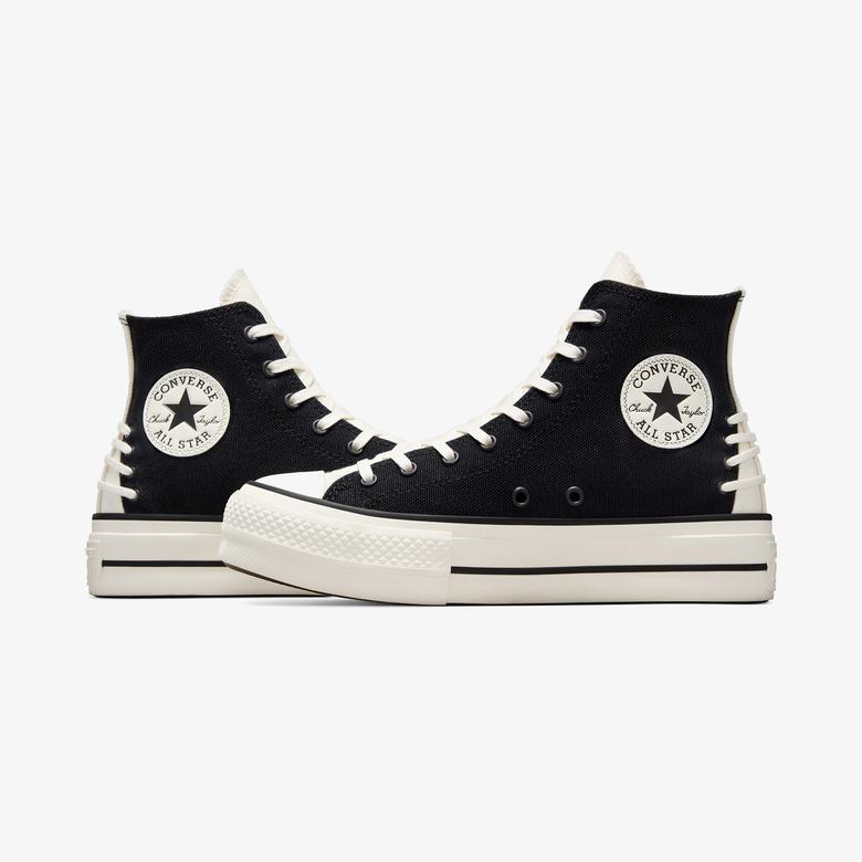 Converse Chuck Taylor All Star Crafted Laces Lift Unisex Siyah Platform Sneaker