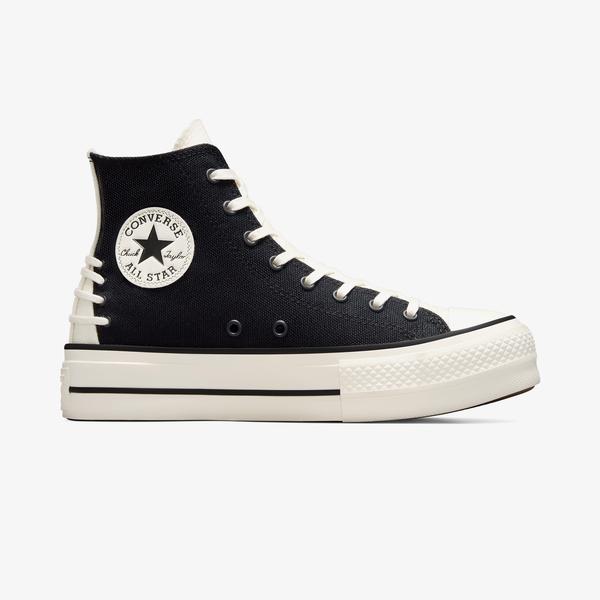 Converse Chuck Taylor All Star Crafted Laces Lift Unisex Siyah Platform Sneaker