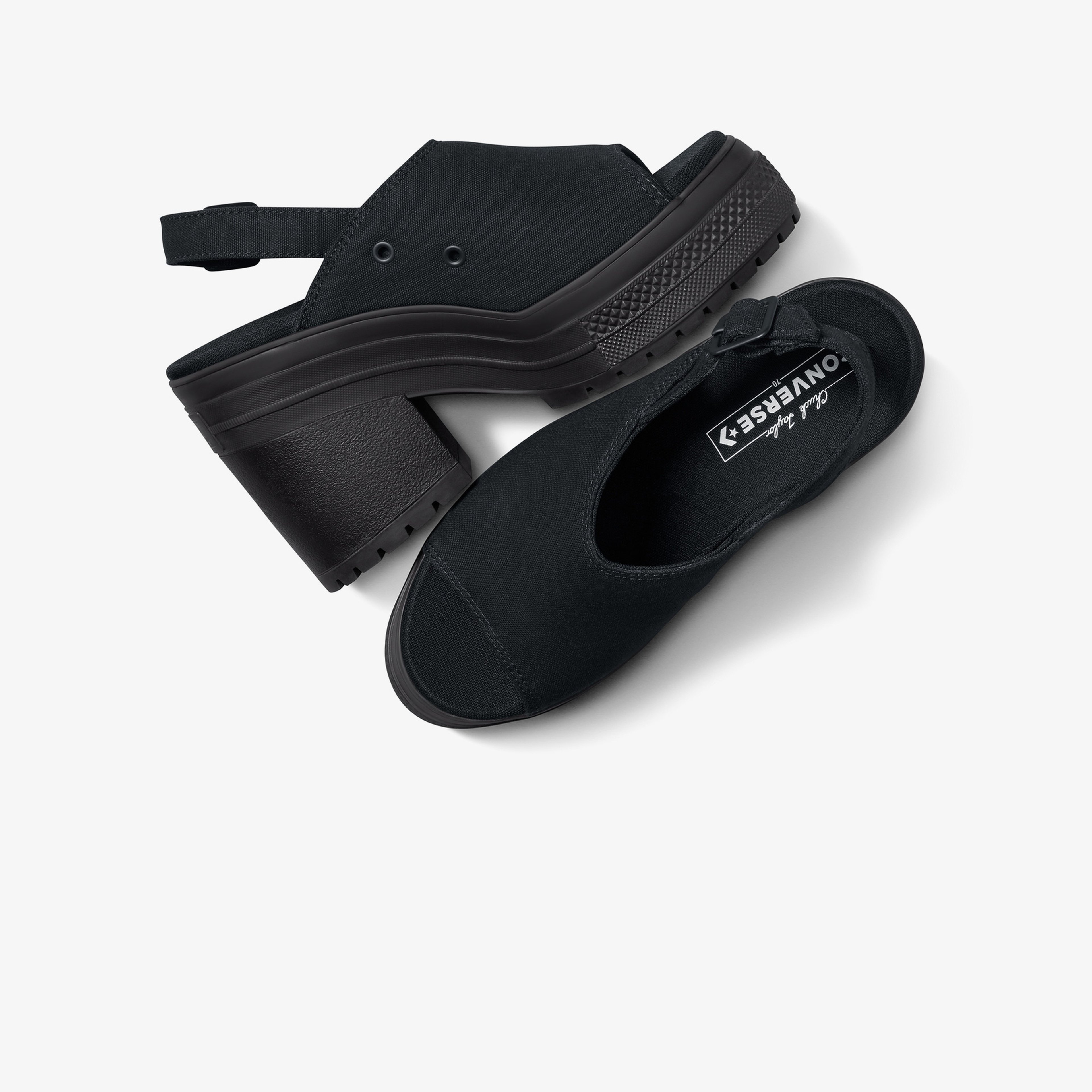 Converse Chuck 70 De Luxe Heel Unisex Siyah Platform Sandalet