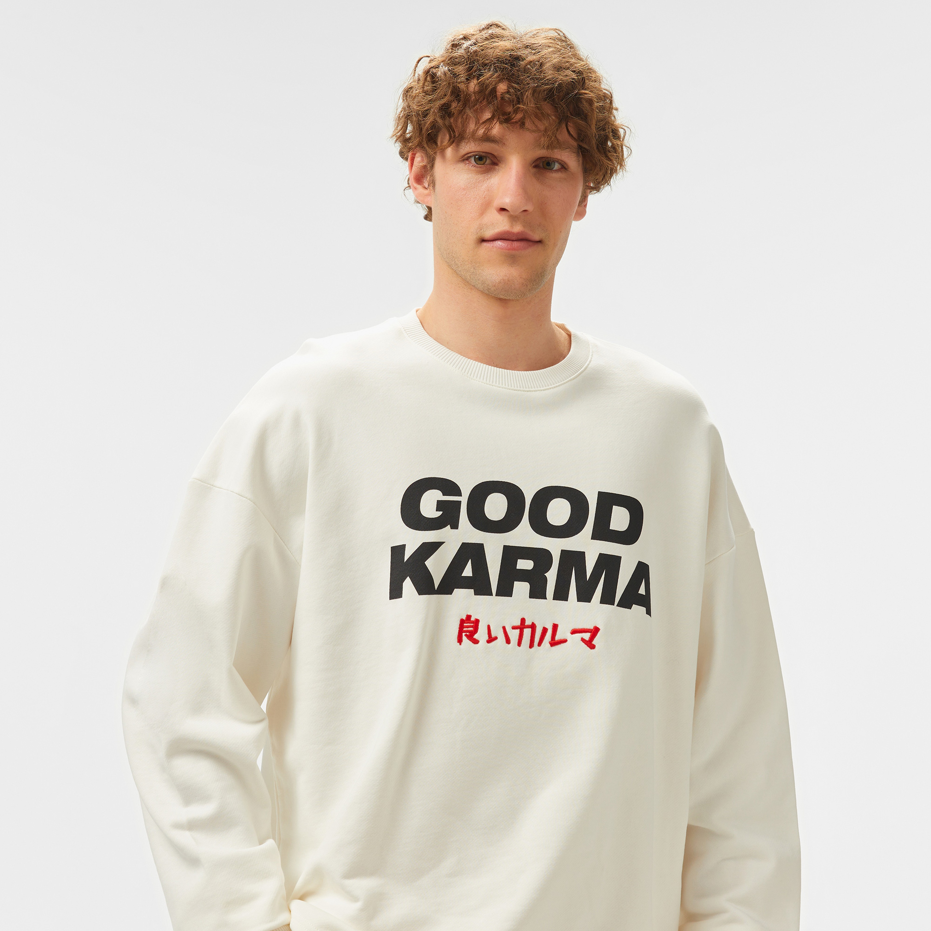 UNITED4 Erkek Beyaz Sweatshirt