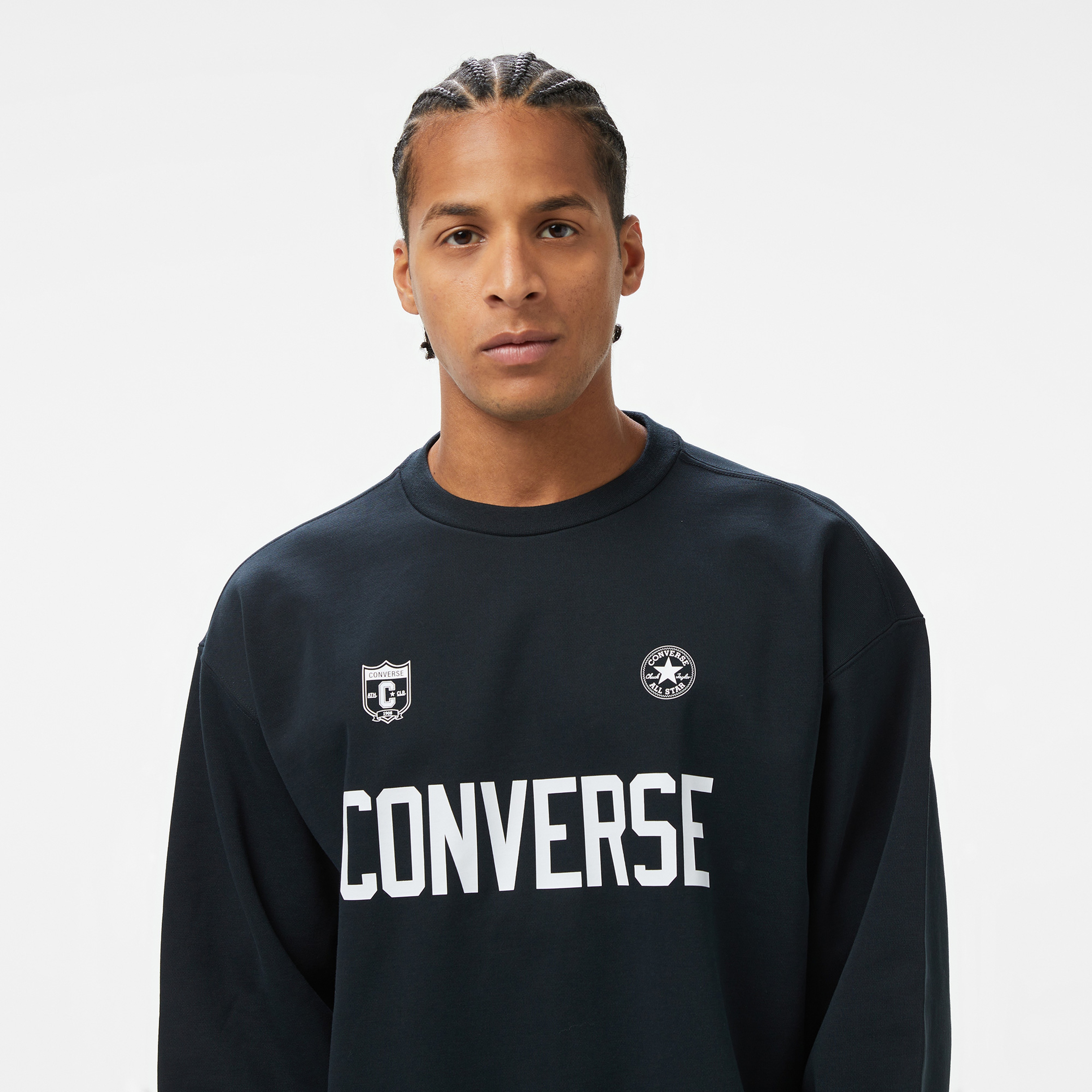Converse Retro Chuck Soccer Crew Erkek Siyah Sweatshirt
