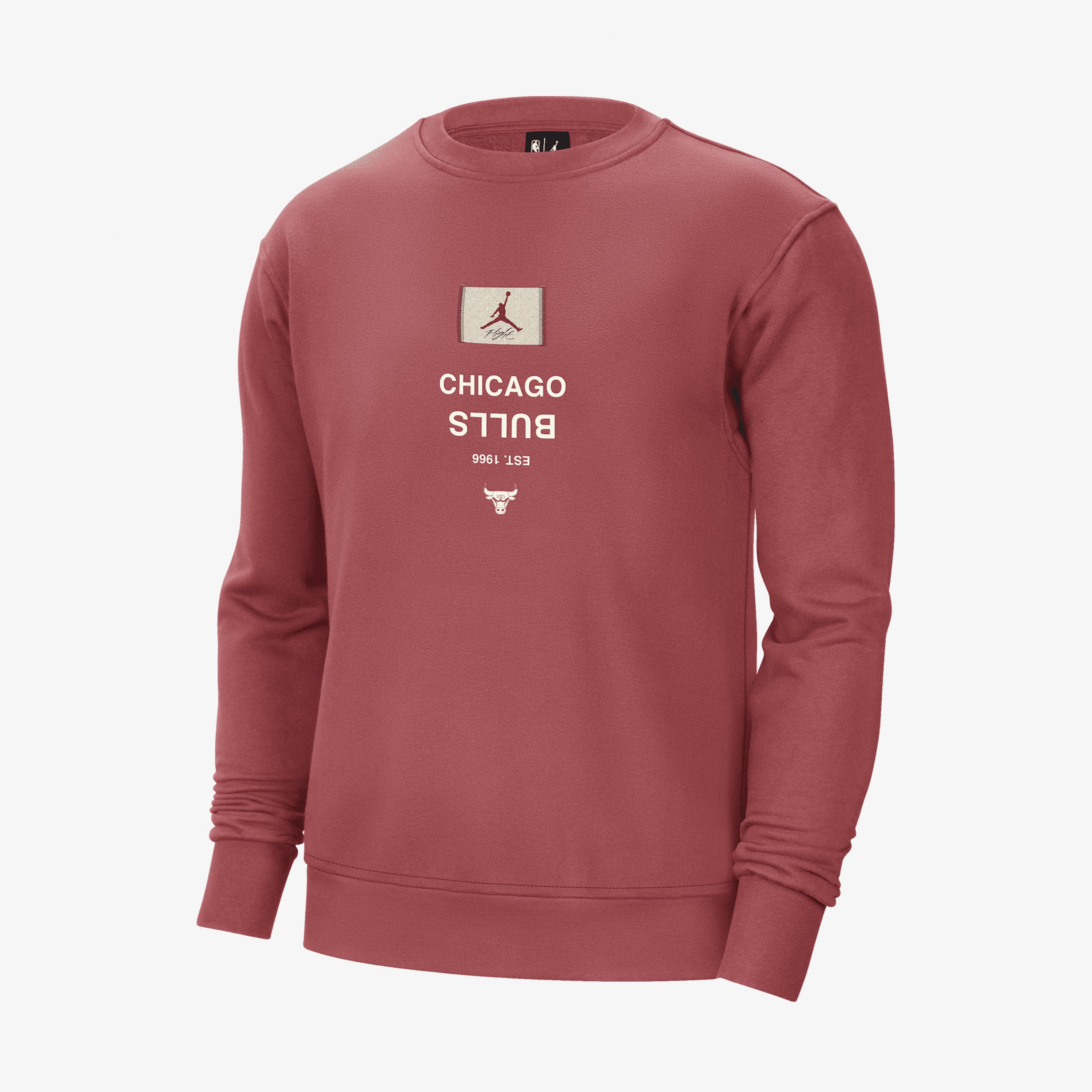 Nike Chicago Bulls Courtside Jordan NBA Fleece Crew Yaka Erkek Kırmızı Eşofman Üstü