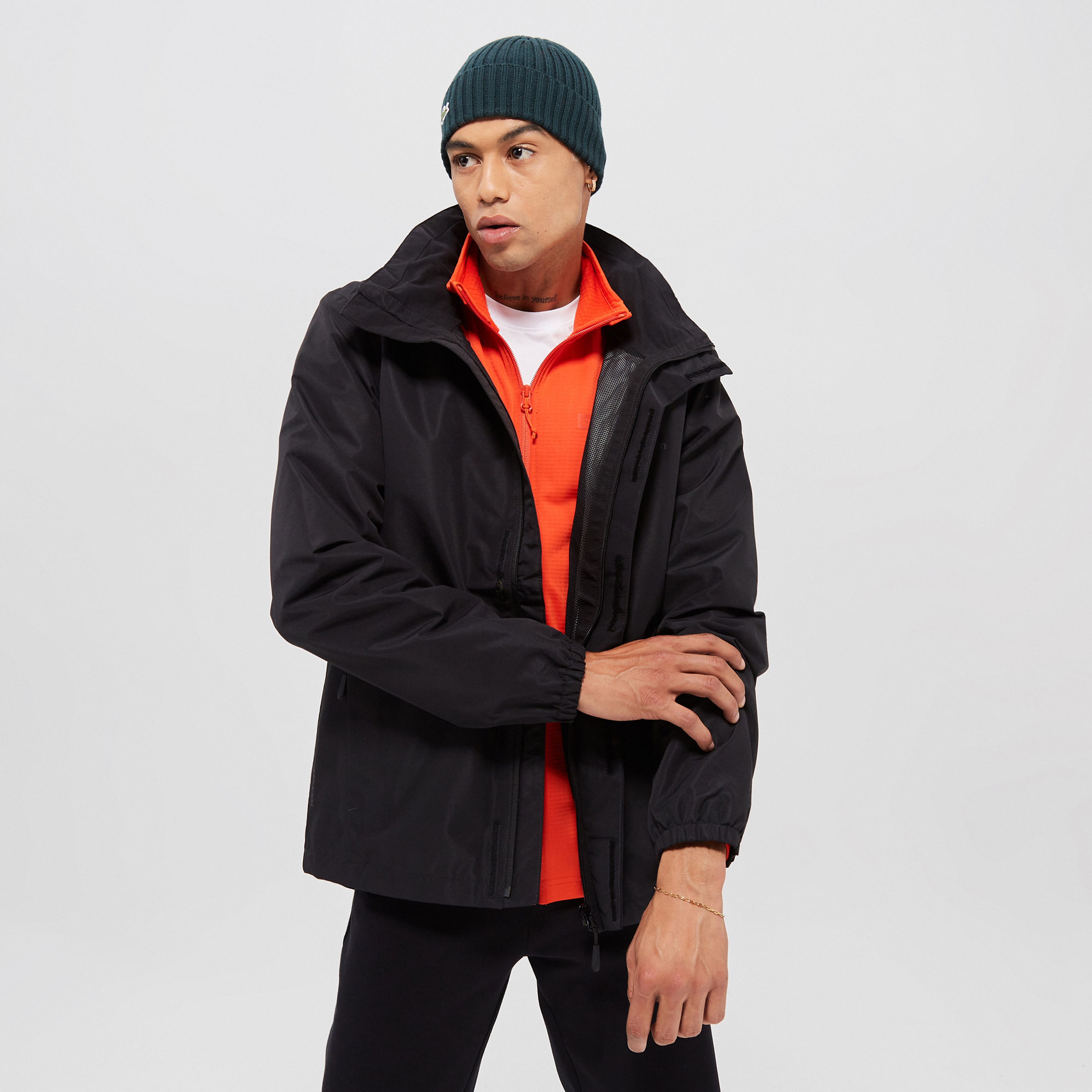 Jack Wolfskin Stormy Point 2L Erkek Siyah Su Geçirmez Mont