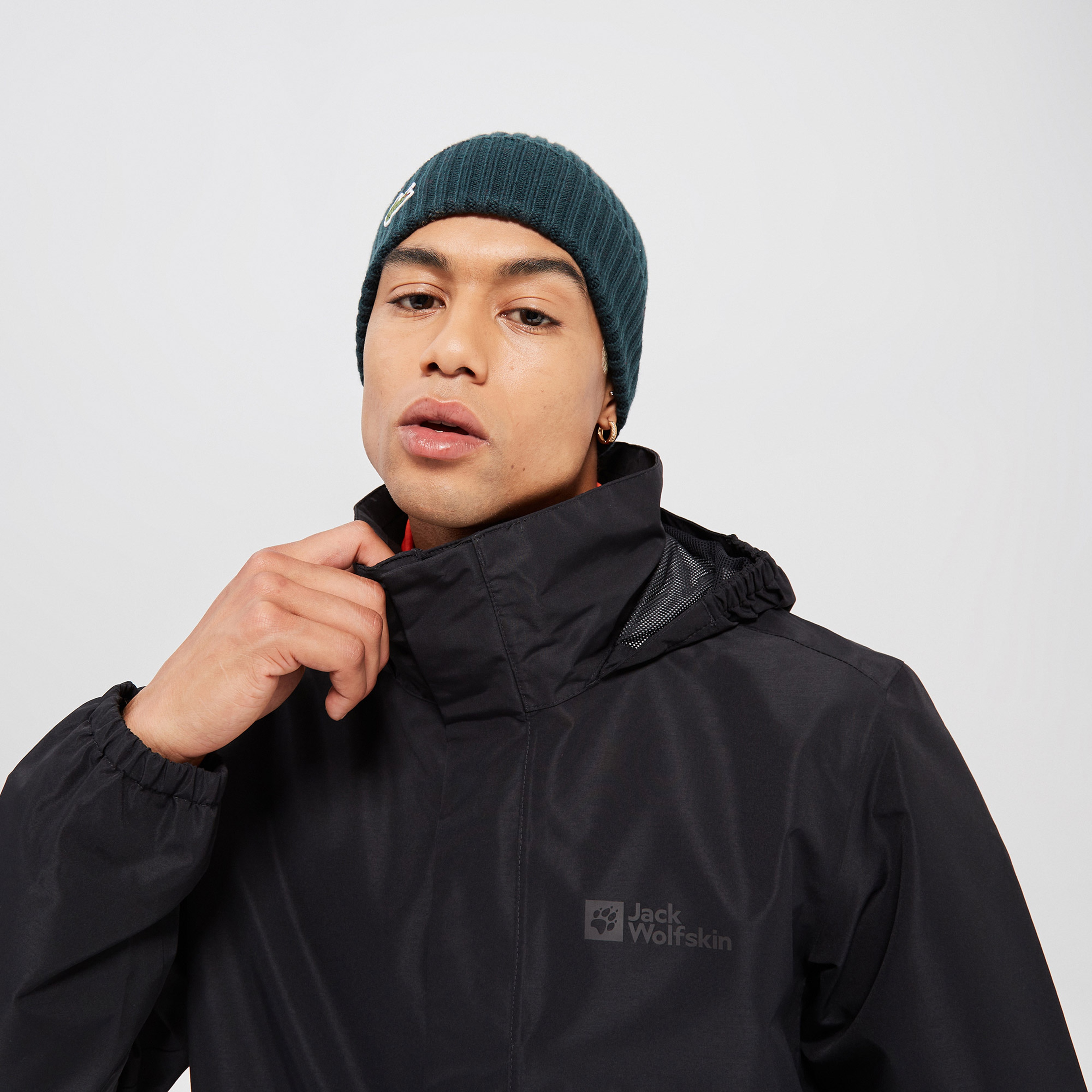 Jack Wolfskin Stormy Point 2L Erkek Siyah Su Geçirmez Mont