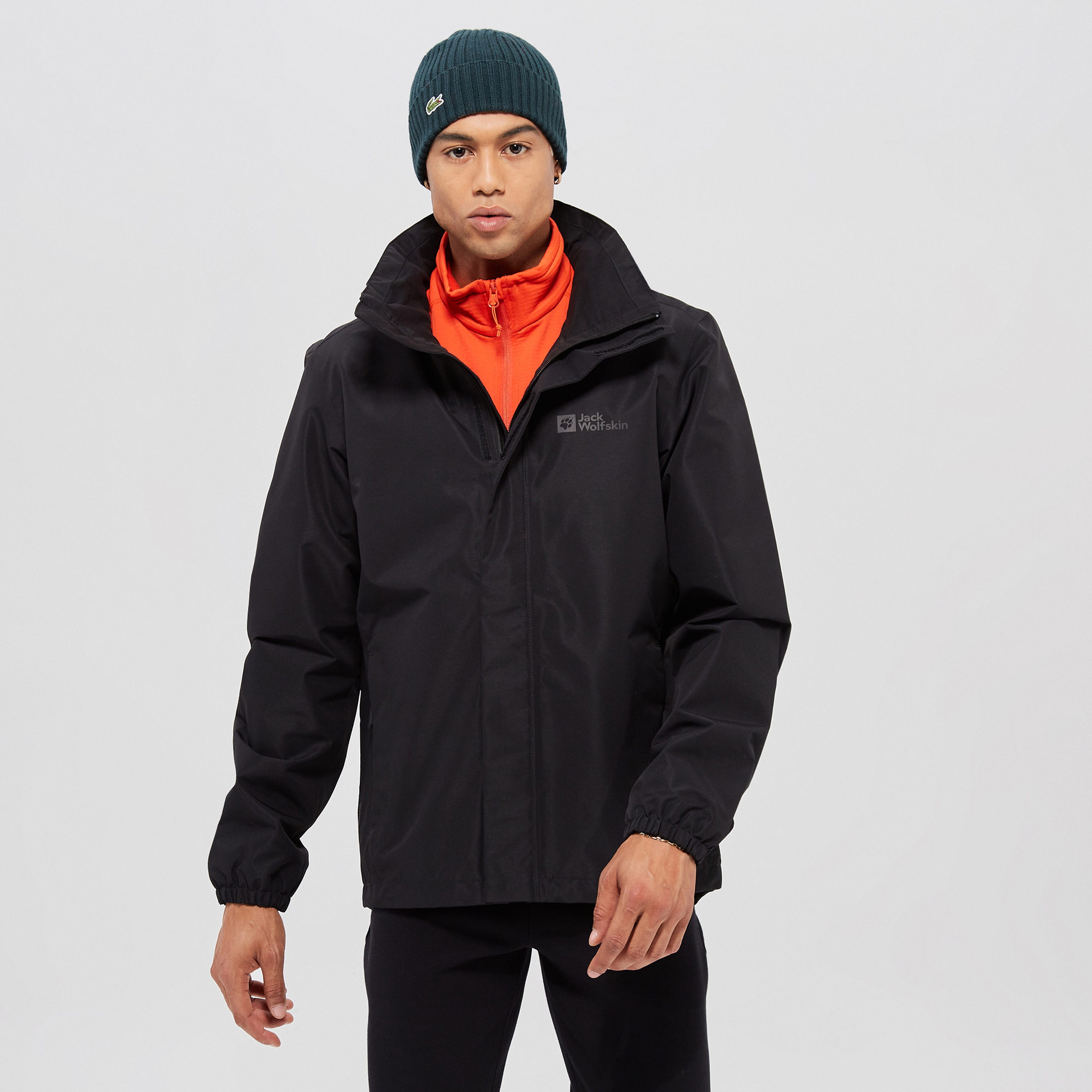 Jack Wolfskin Stormy Point 2L Erkek Siyah Su Geçirmez Mont