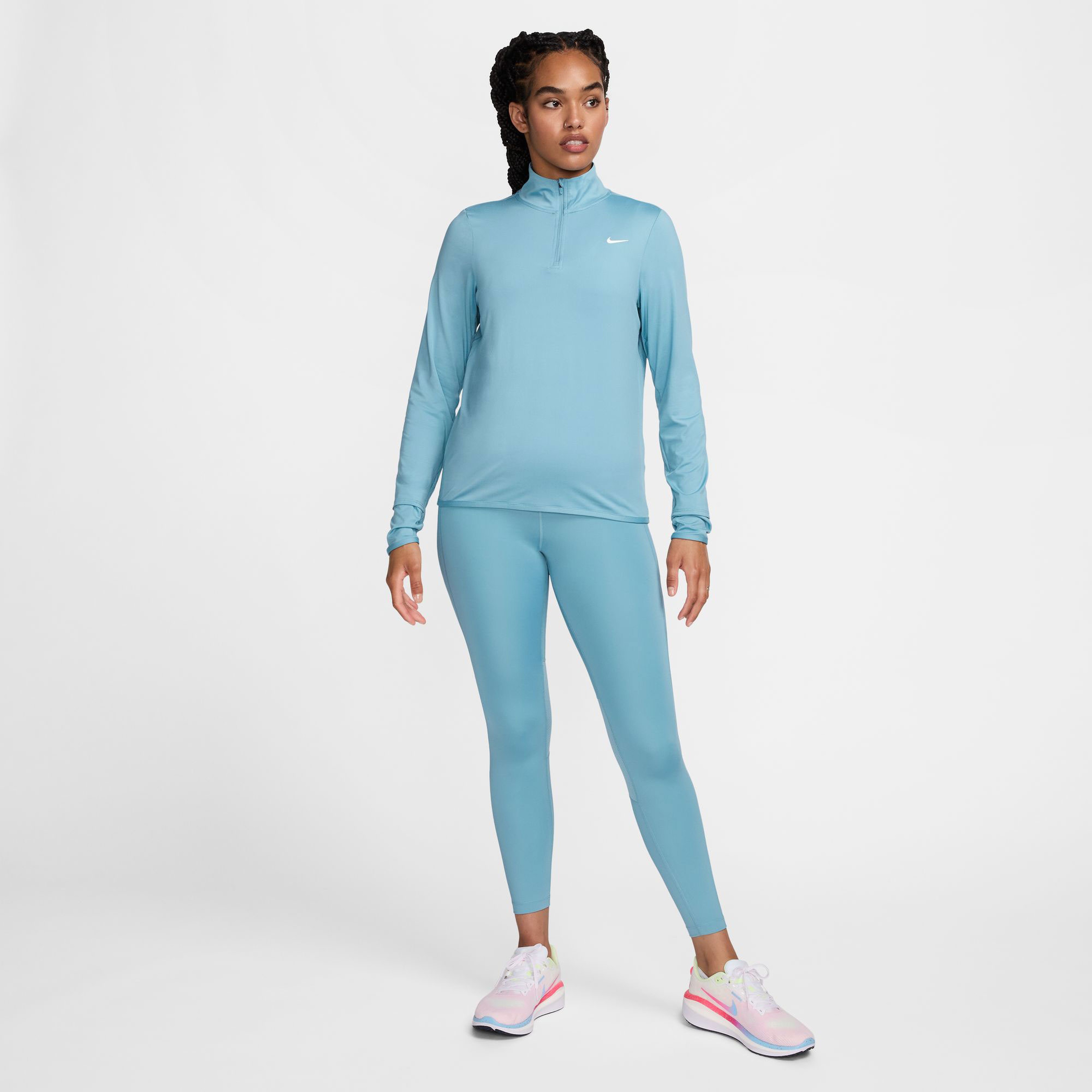 Nike Epic Fast Mid-Rise Pocket Kadın Mavi Koşu Taytı