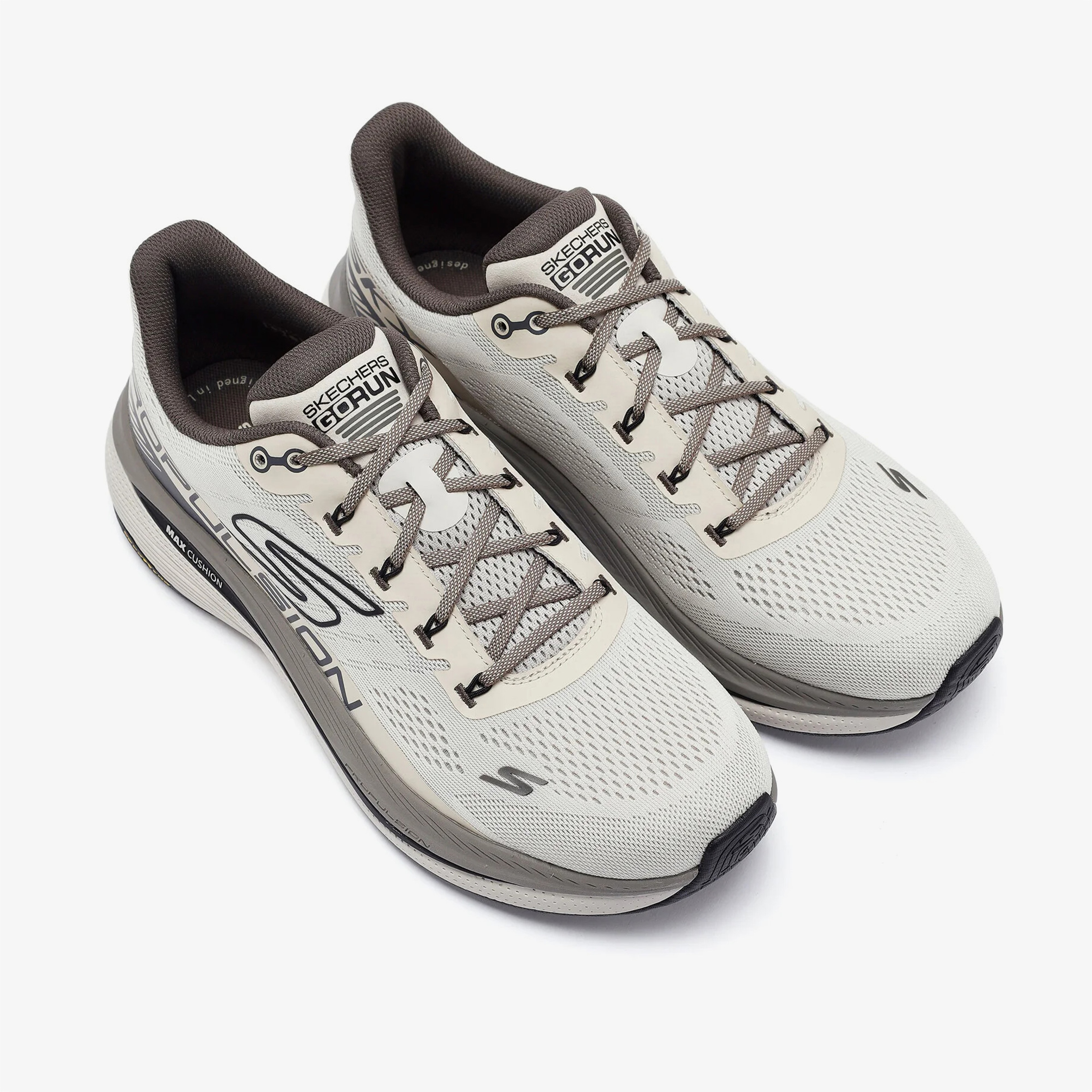 Skechers Max Cushioning Propulsion Erkek Bej Koşu Ayakkabısı