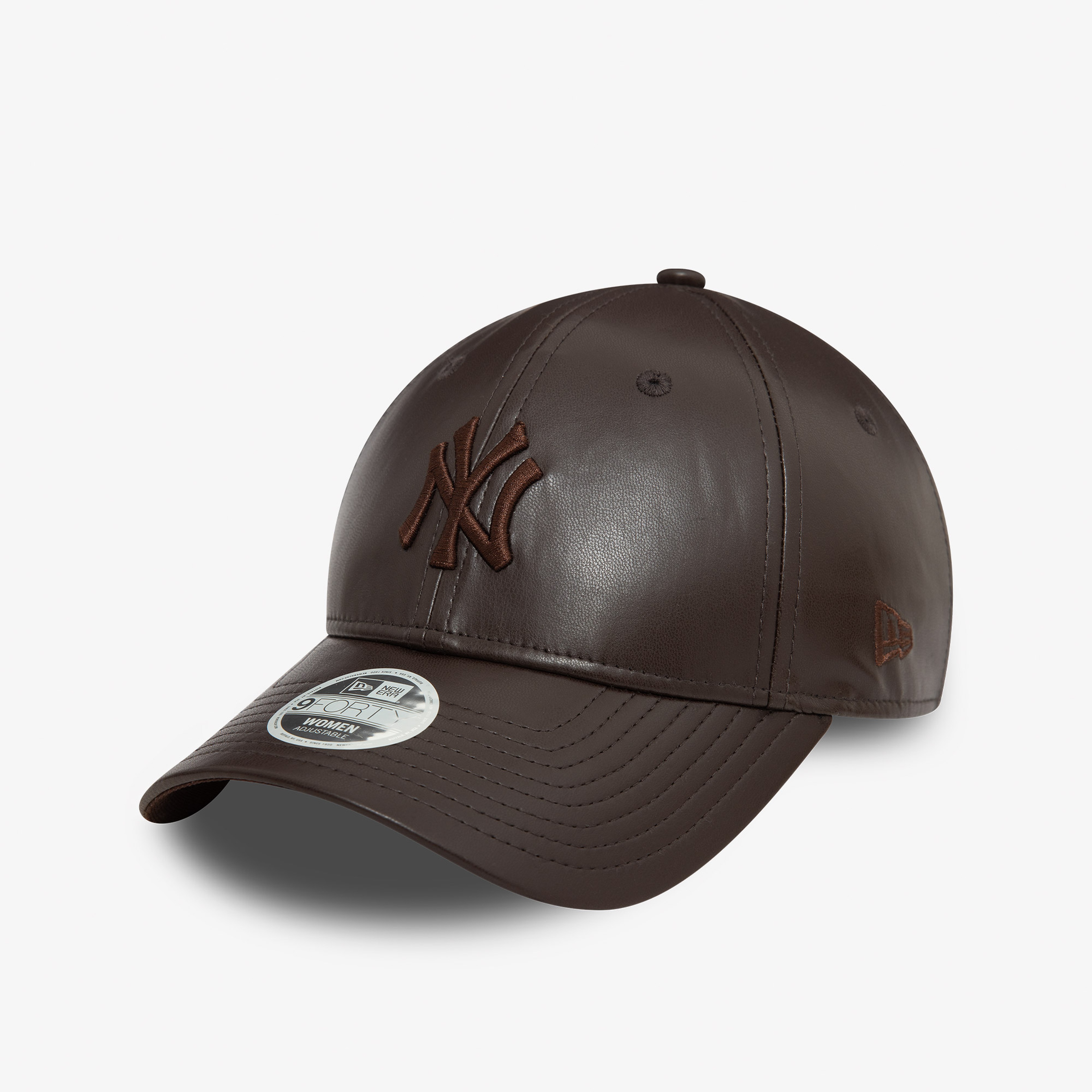 New Era New York Yankees Midi PU Kadın Kahverengi Şapka