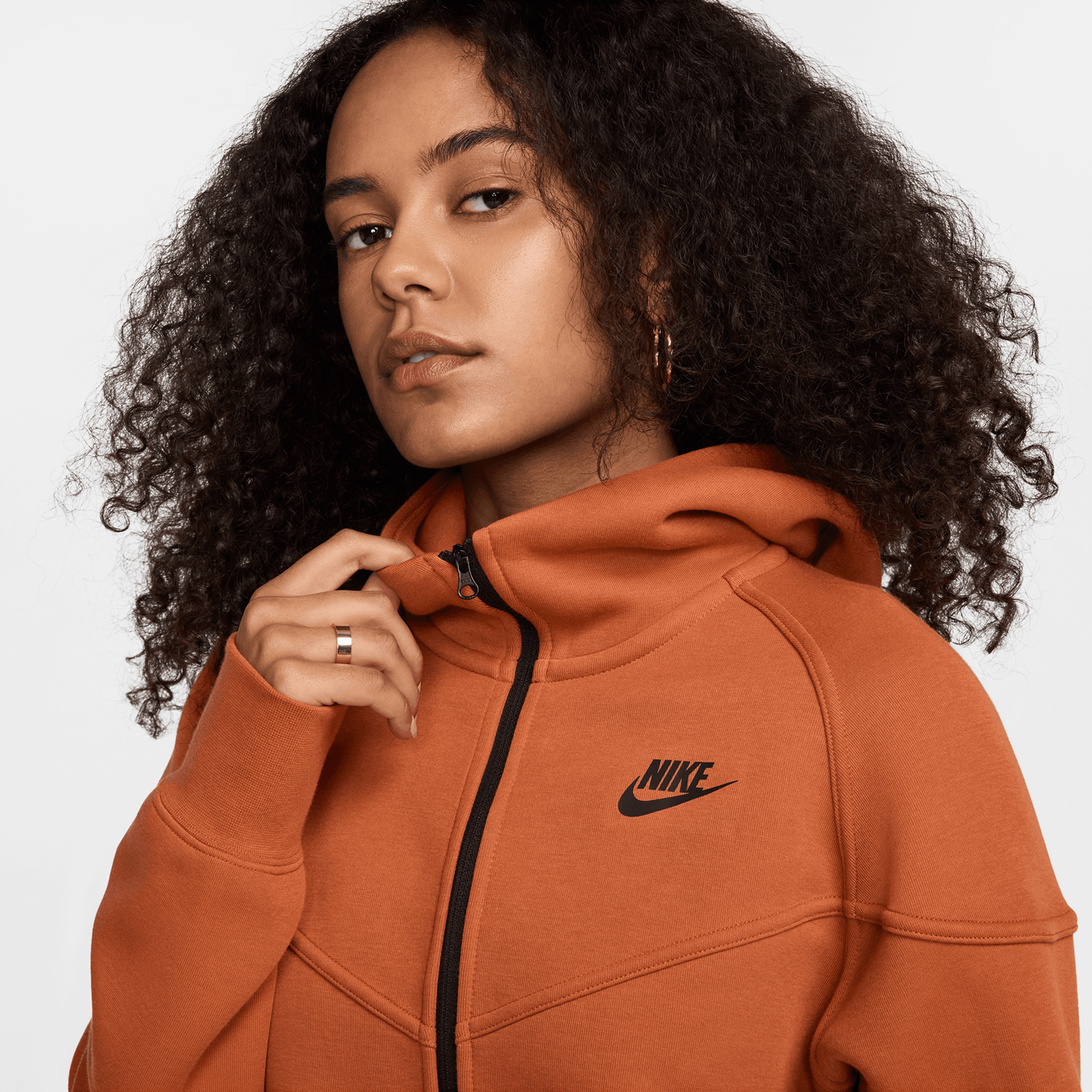 Nike Sportswear Tech Fleece Windrunner Kadın Turuncu Eşofman Üstü
