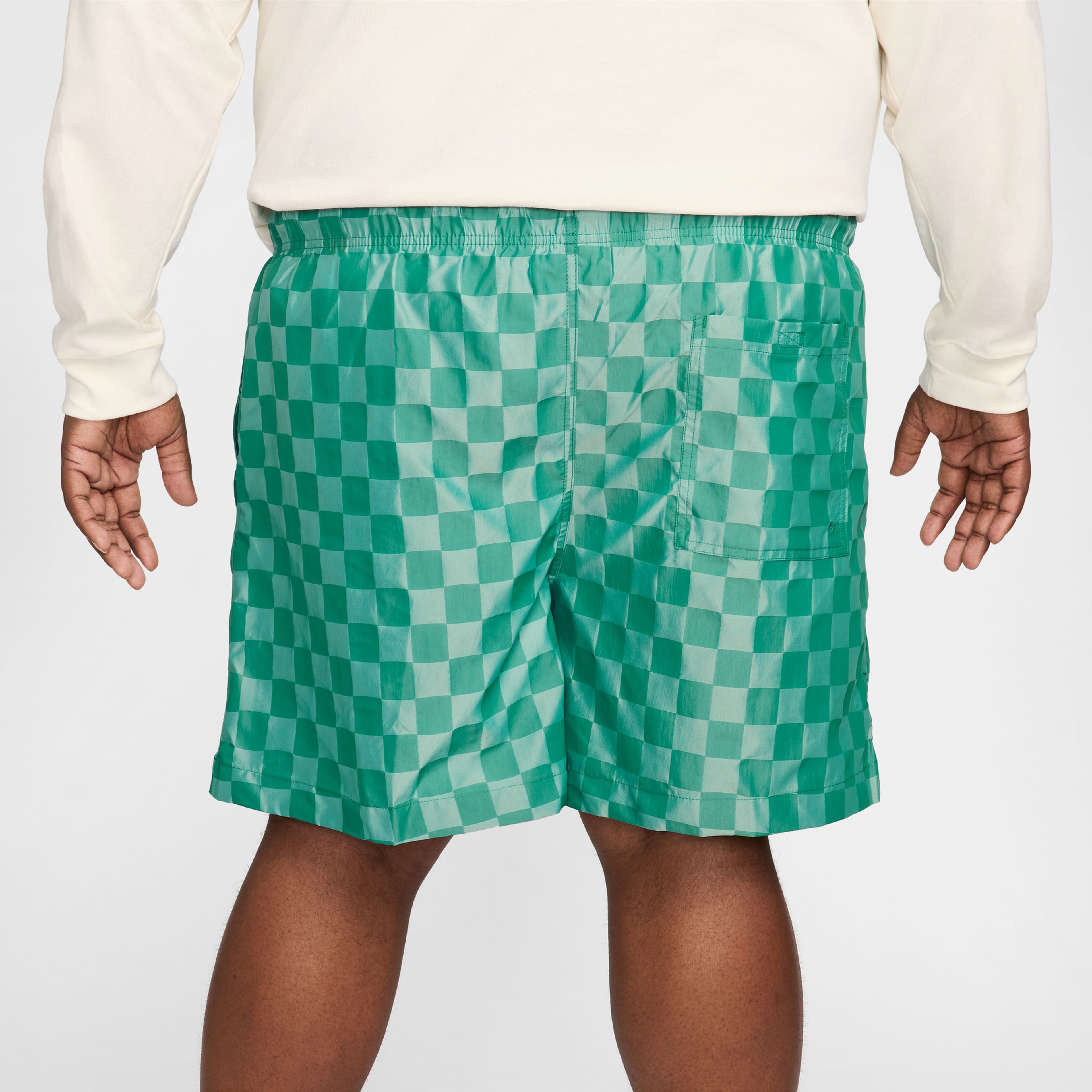 Nike Club Flow Checkers Erkek Yeşil Şort