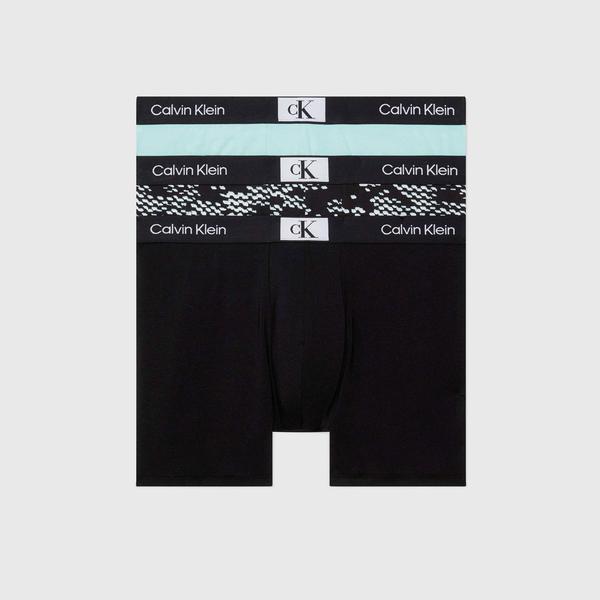 Calvin Klein 96 Cotton 3'lü Erkek Mavi Boxer