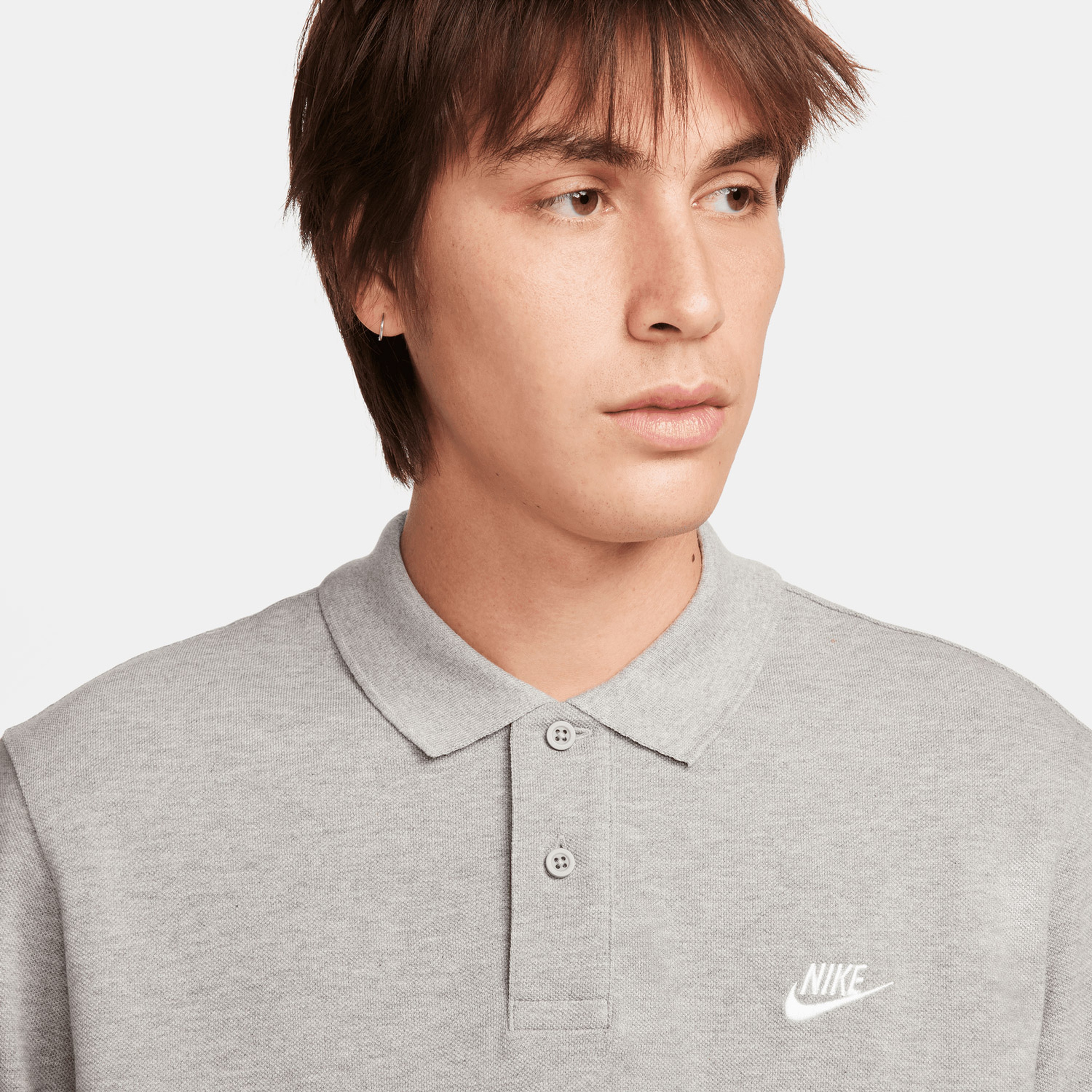 Nike Club Ss Polo Pique Erkek Gri T-Shirt