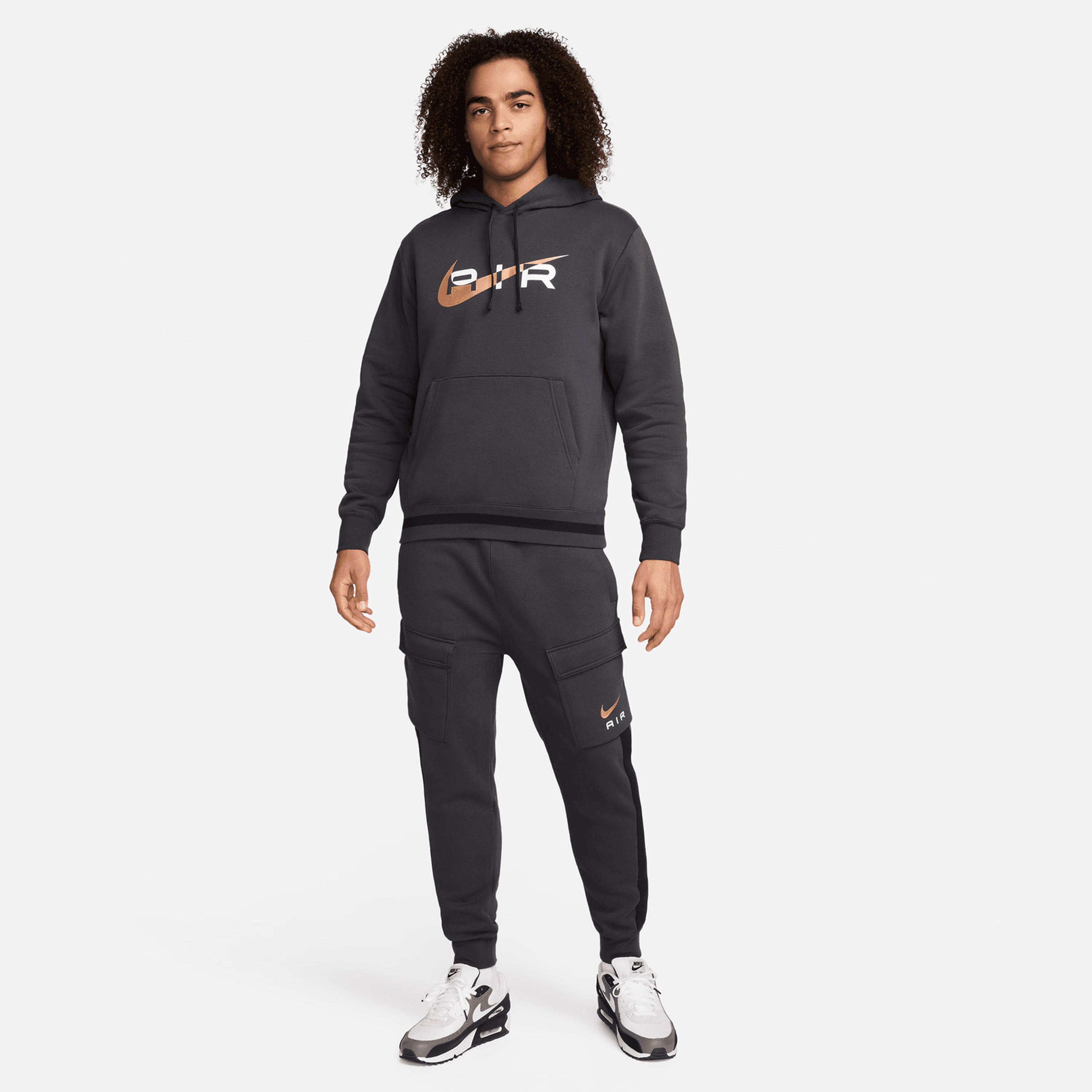 Nike Air Fleece Erkek Gri Hoodie