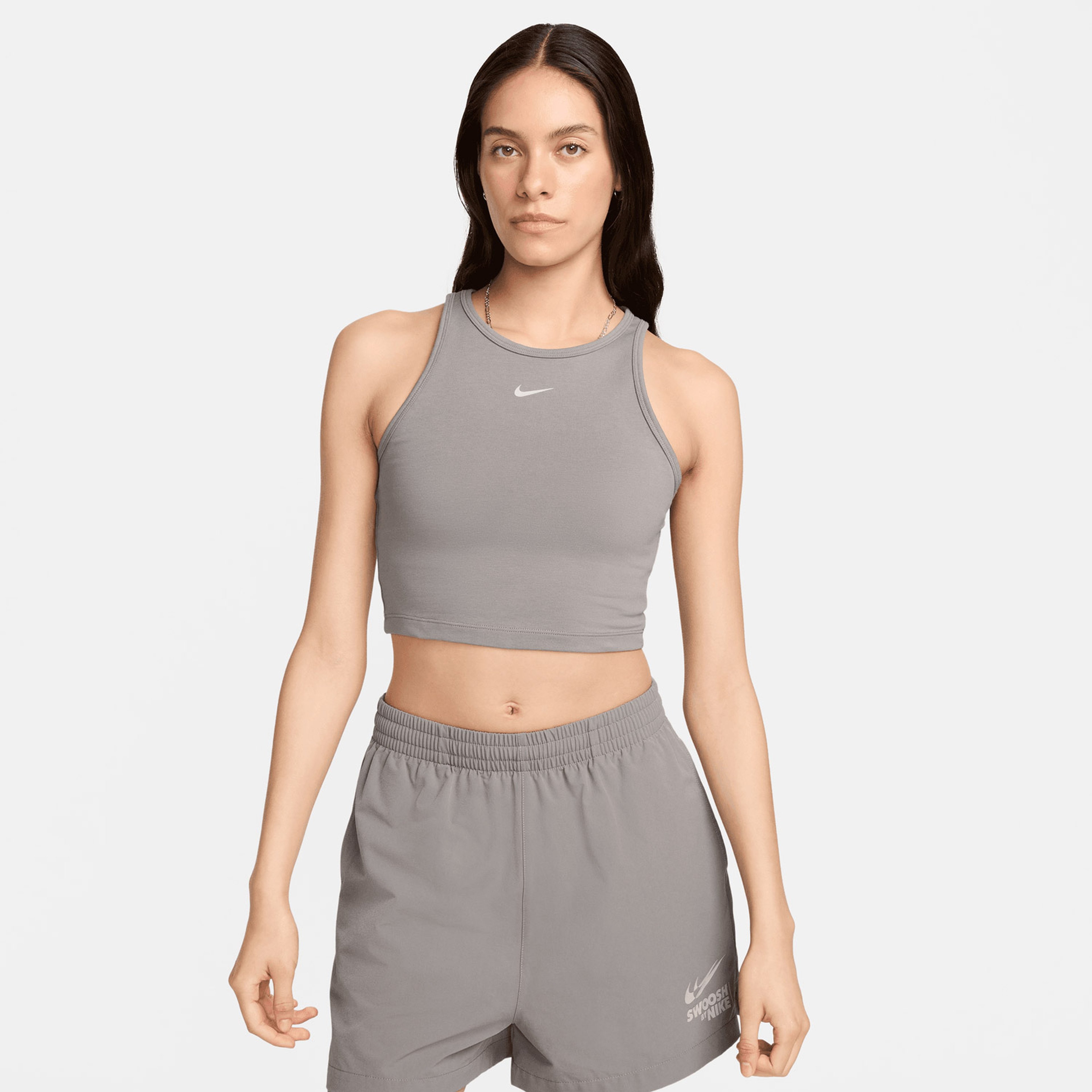 Nike Sportswear Kadın Gri Crop T-Shirt