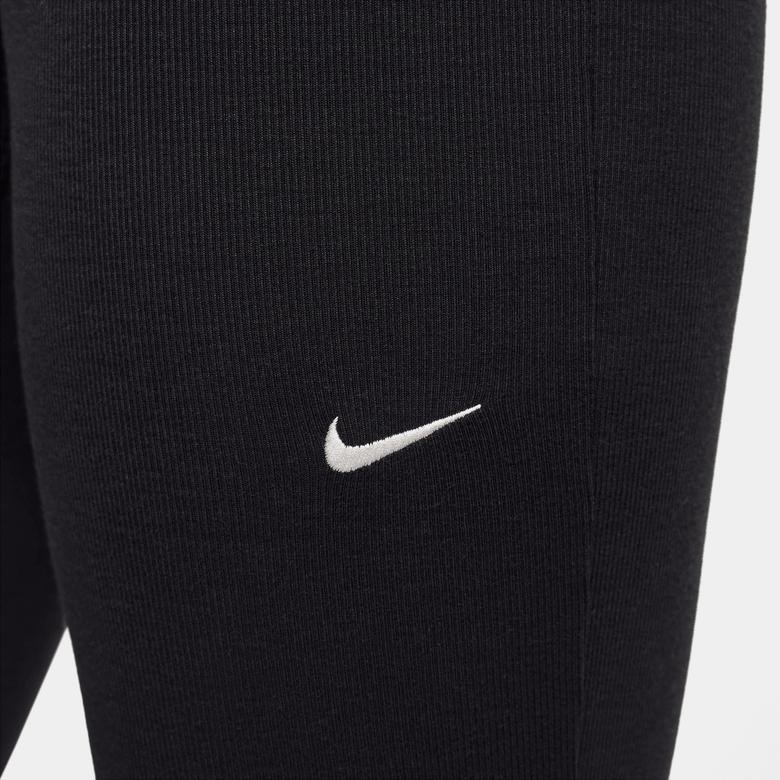 Nike Sportswear Chill Knit Mini Fitilli Kadın Siyah Tayt