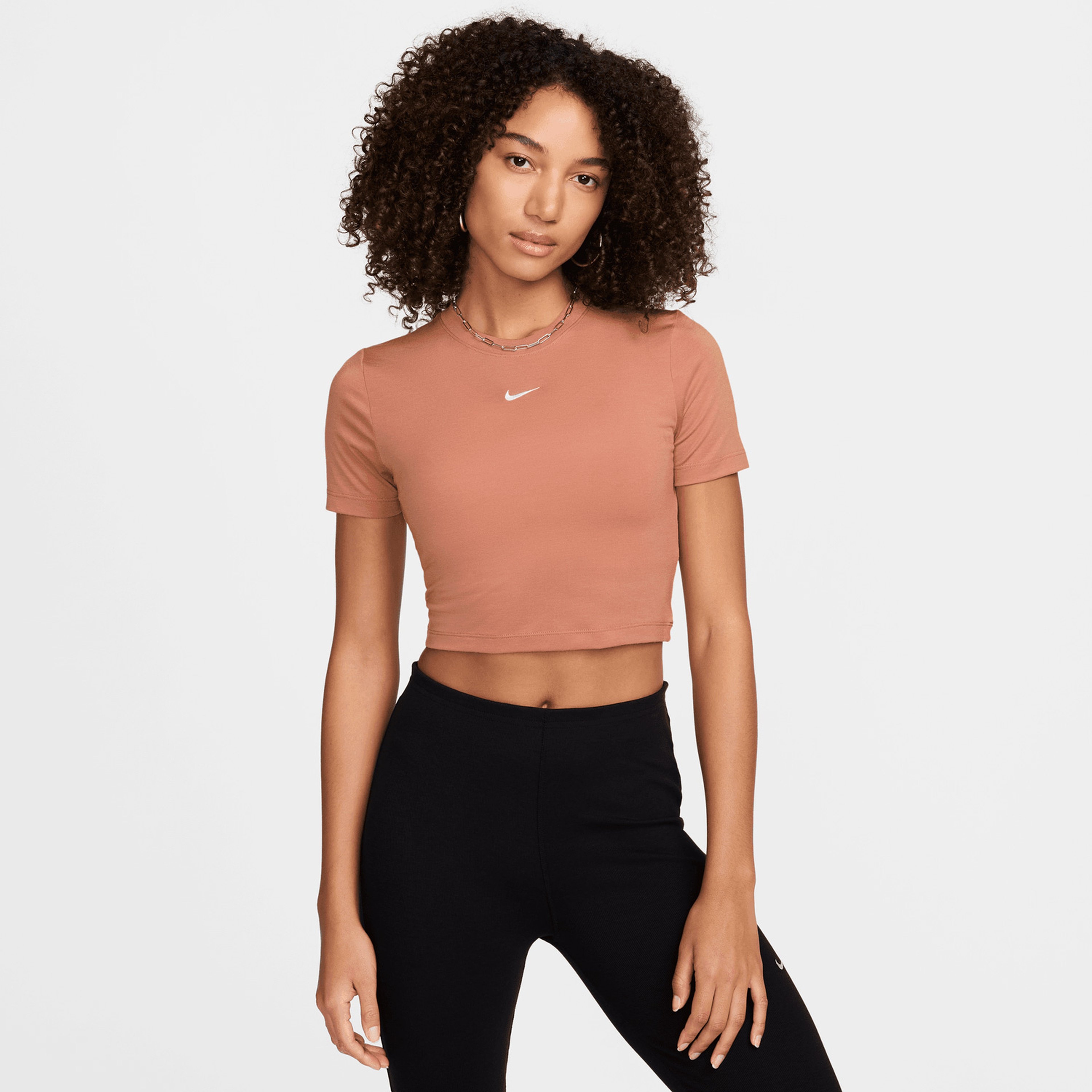 Nike Sportswear Essential Kadın Kahverengi T-Shirt
