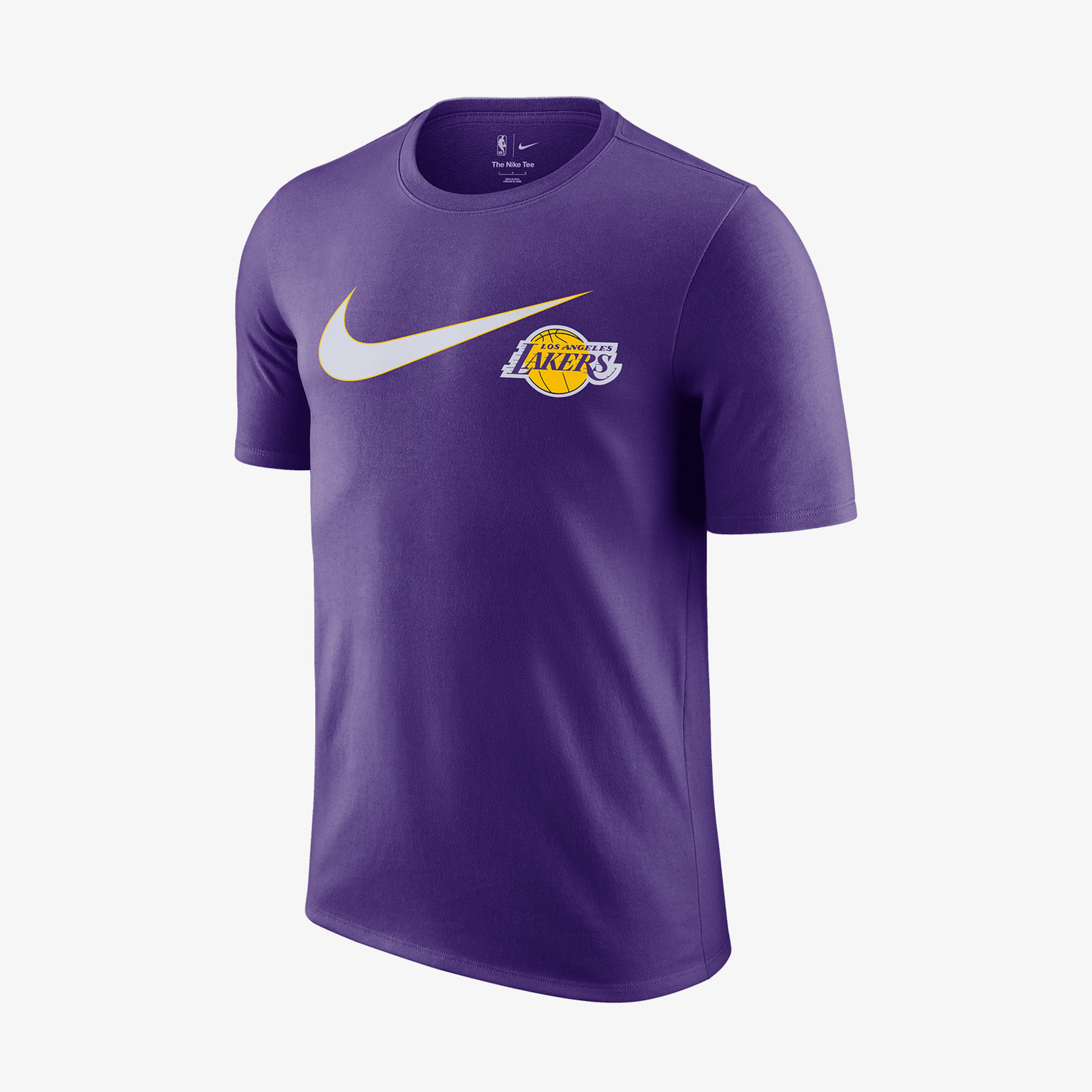 Nike Los Angeles Lakers Swoosh Essential Erkek Mor T-Shirt
