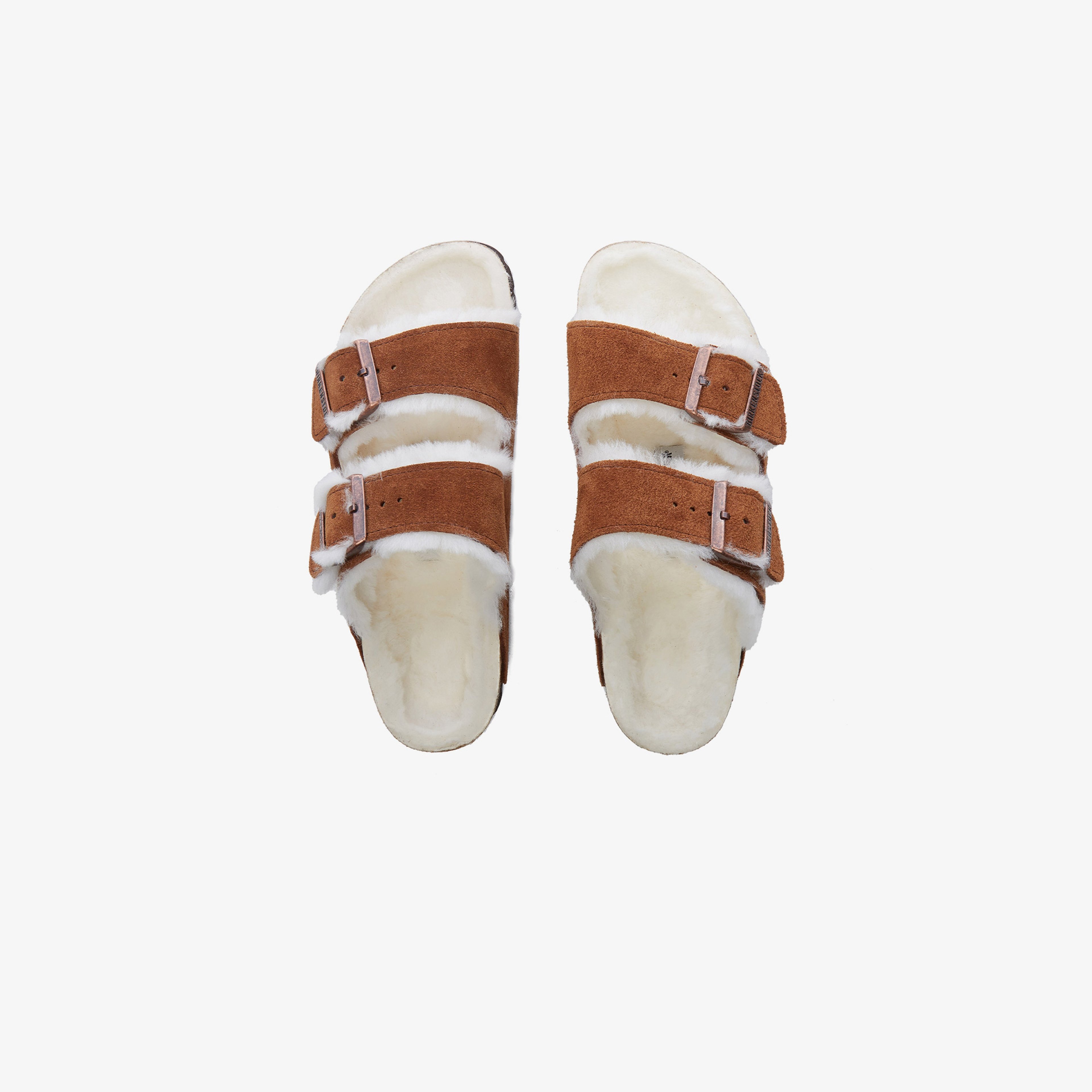 Birkenstock Suede Shearling Unisex Kahverengi Terlik