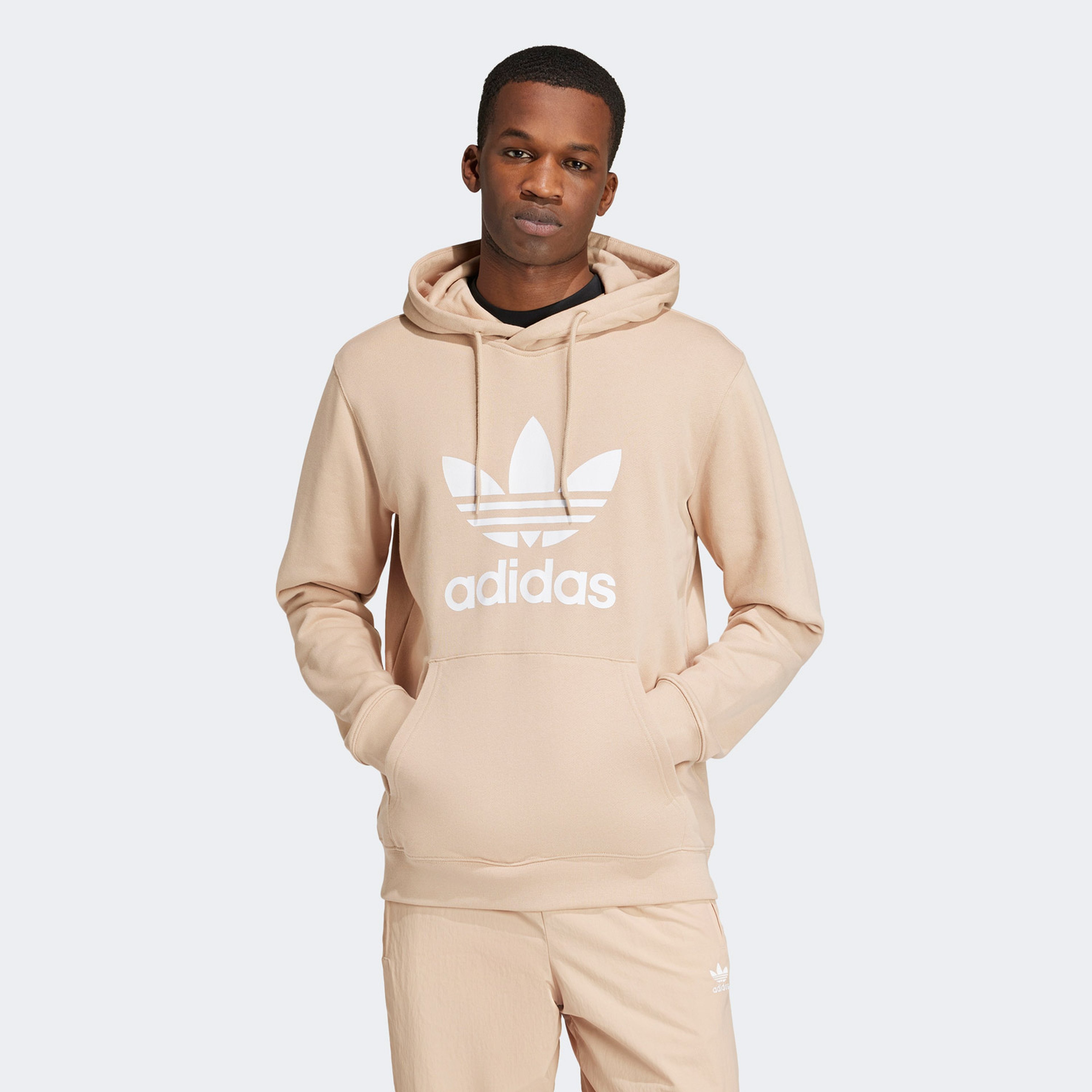 adidas Adıcolor Classıcs Trefoıl Kapüşonlu Erkek Bej Sweatshirt
