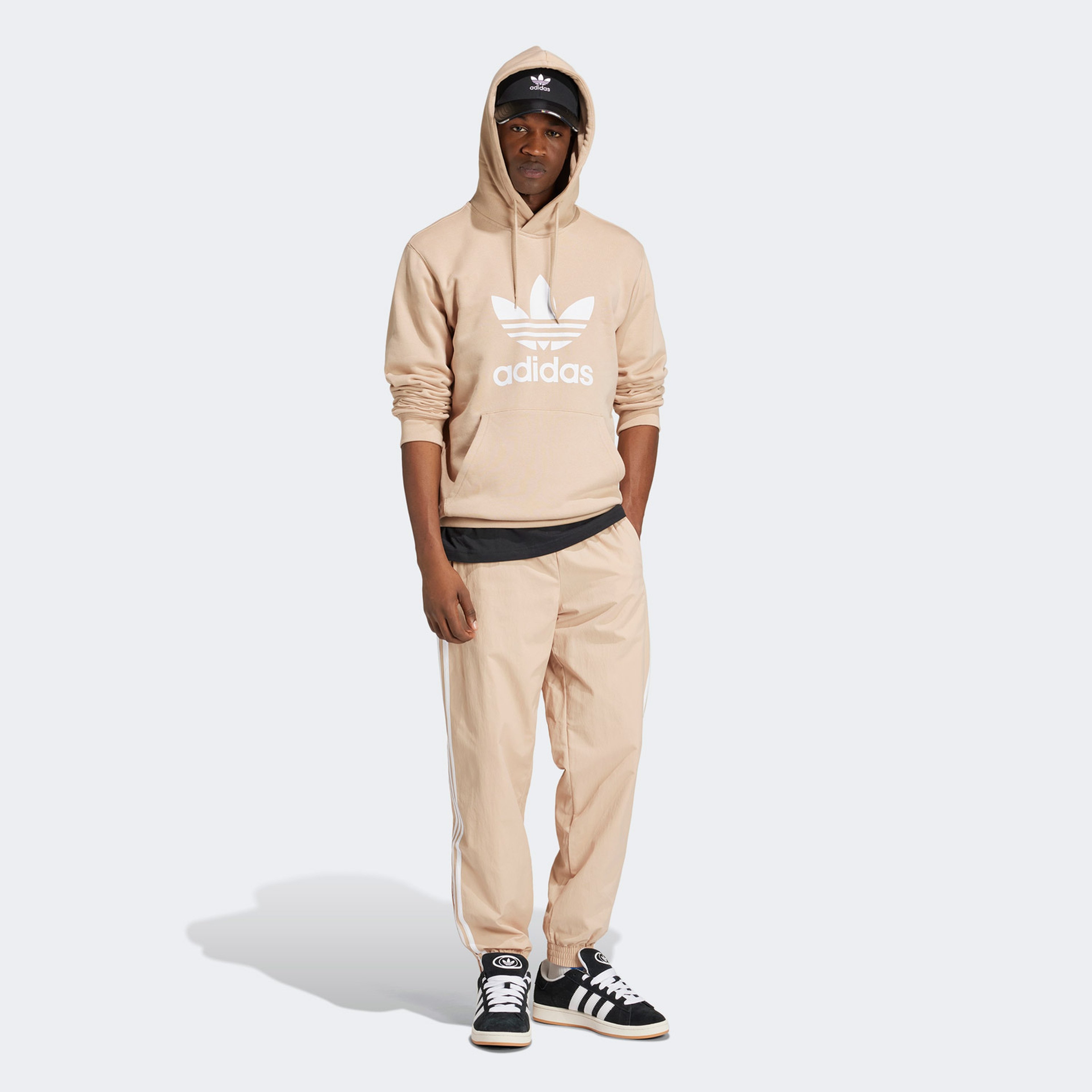 adidas Adıcolor Classıcs Trefoıl Kapüşonlu Erkek Bej Sweatshirt