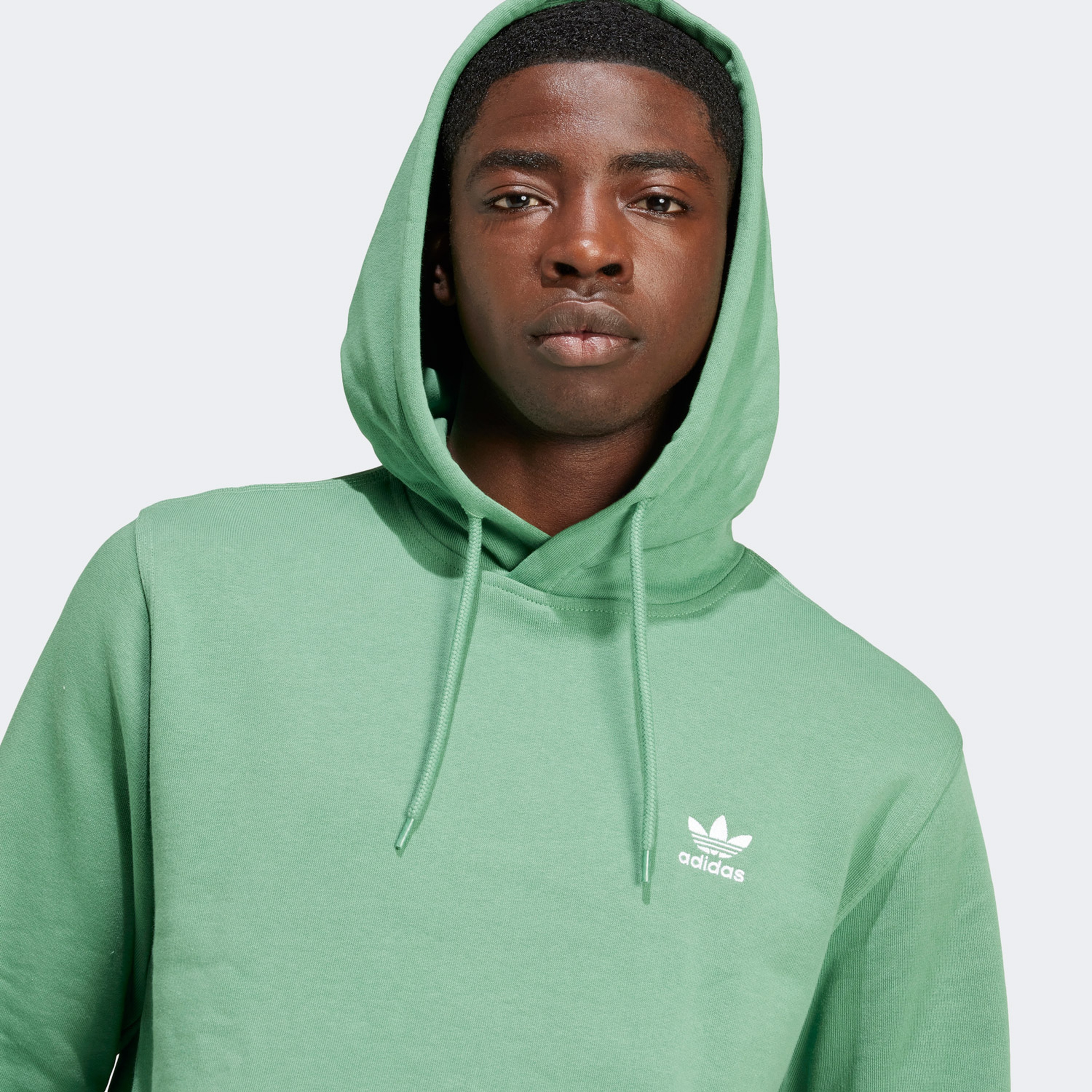 adidas Trefoil Essentials Kapüşonlu Erkek Yeşil Sweatshirt