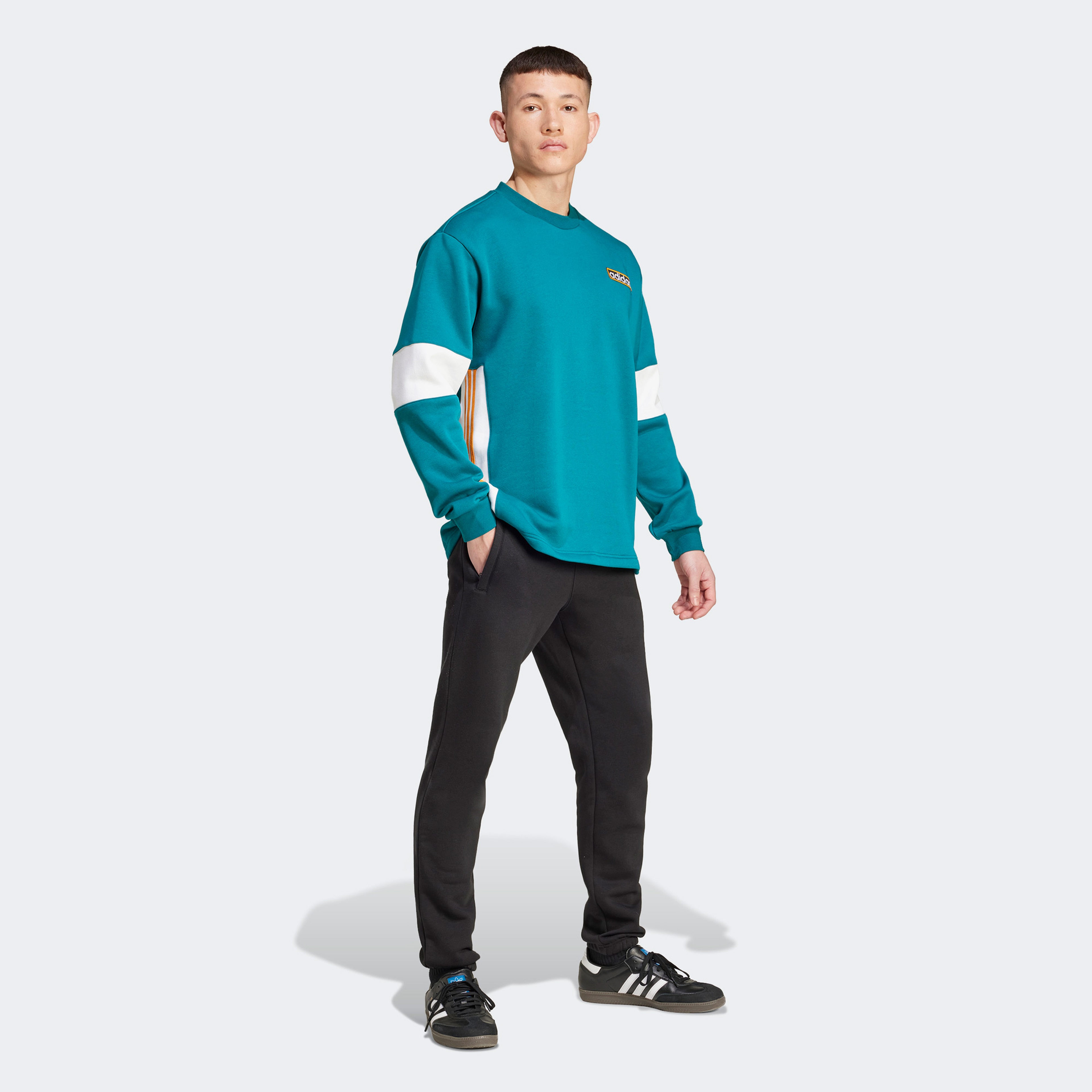 adidas Adibreak Crew Erkek Mavi Sweatshirt