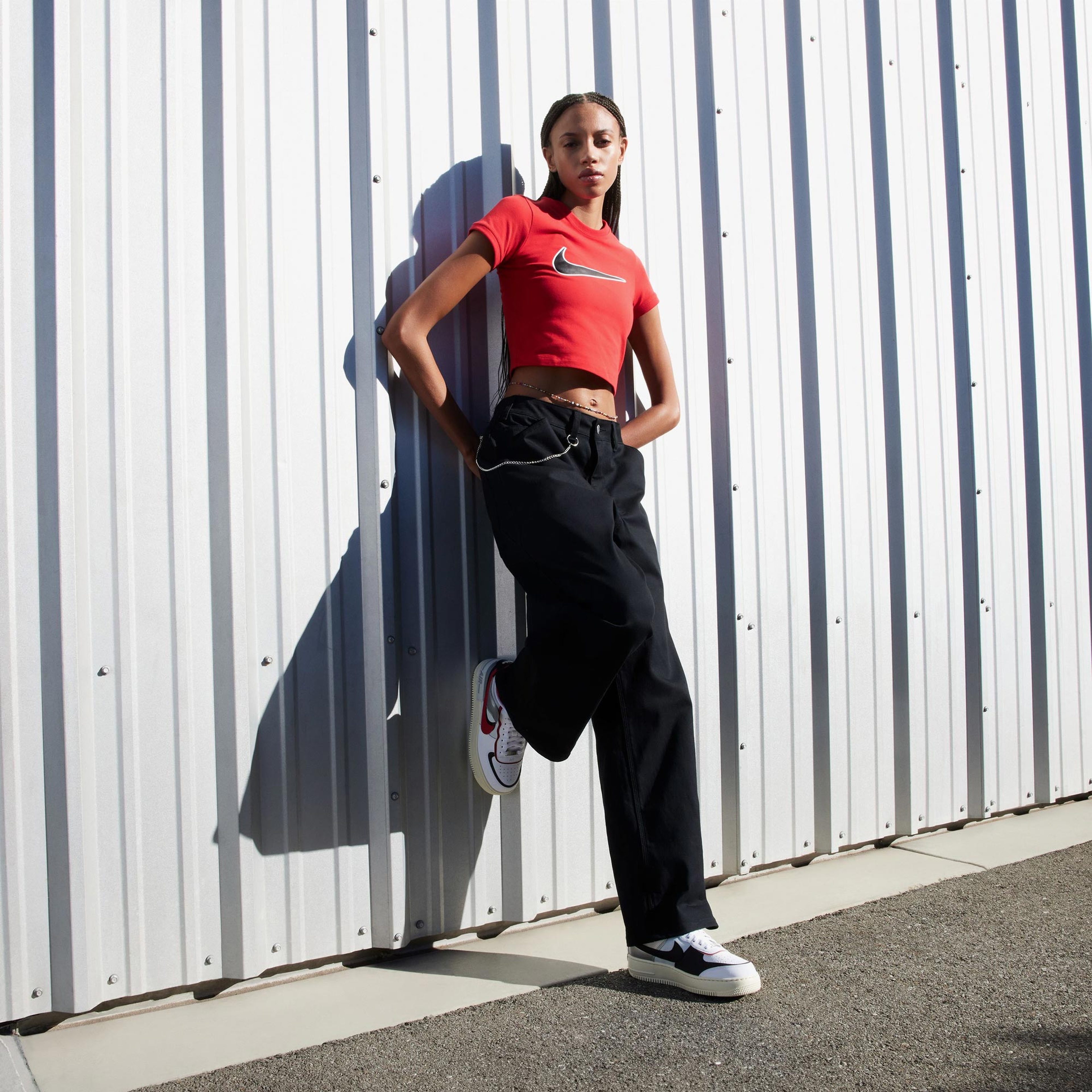 Nike Air Force 1 Shadow Kadın Kırmızı Beyaz Sneaker