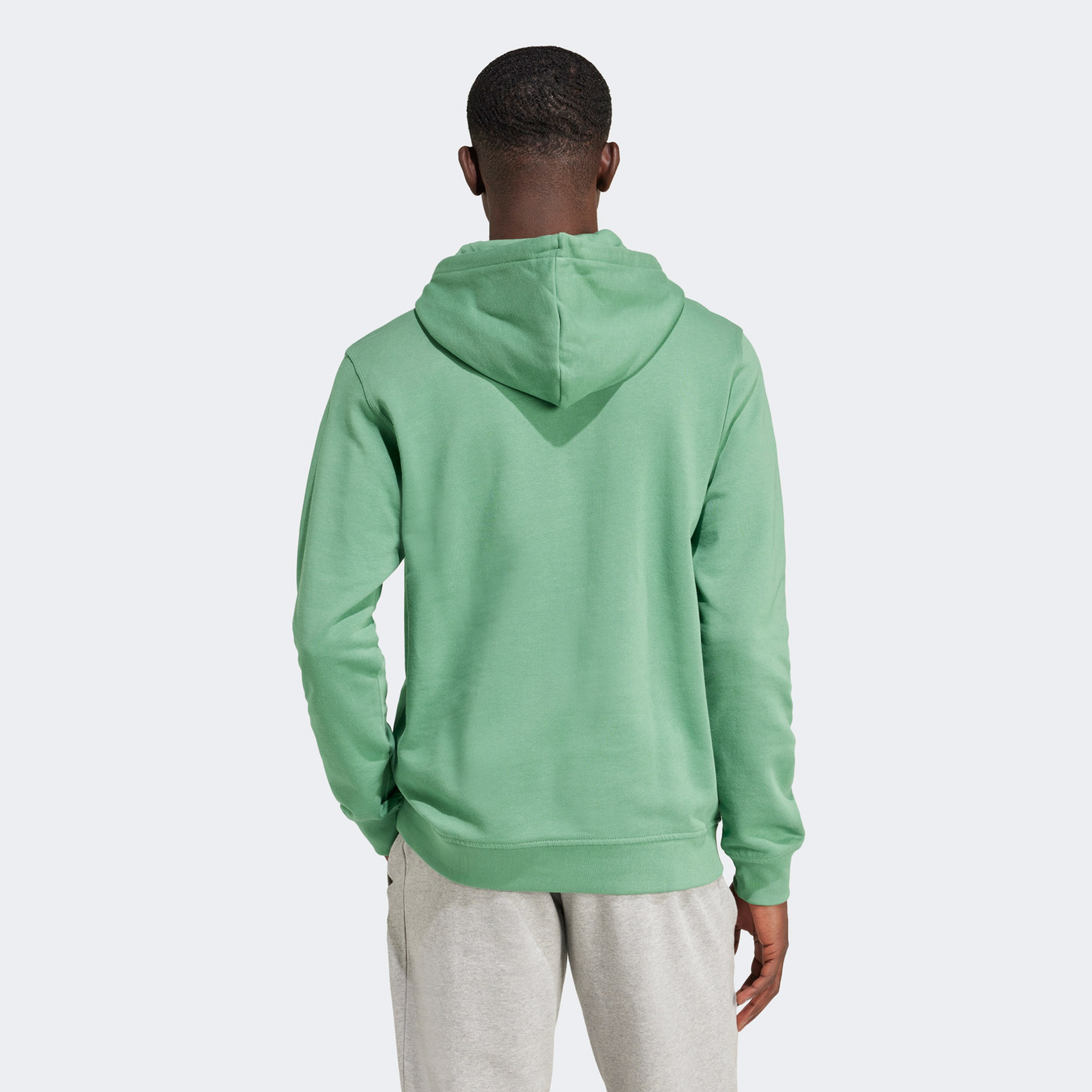 adidas Trefoil Essentials Kapüşonlu Erkek Yeşil Sweatshirt