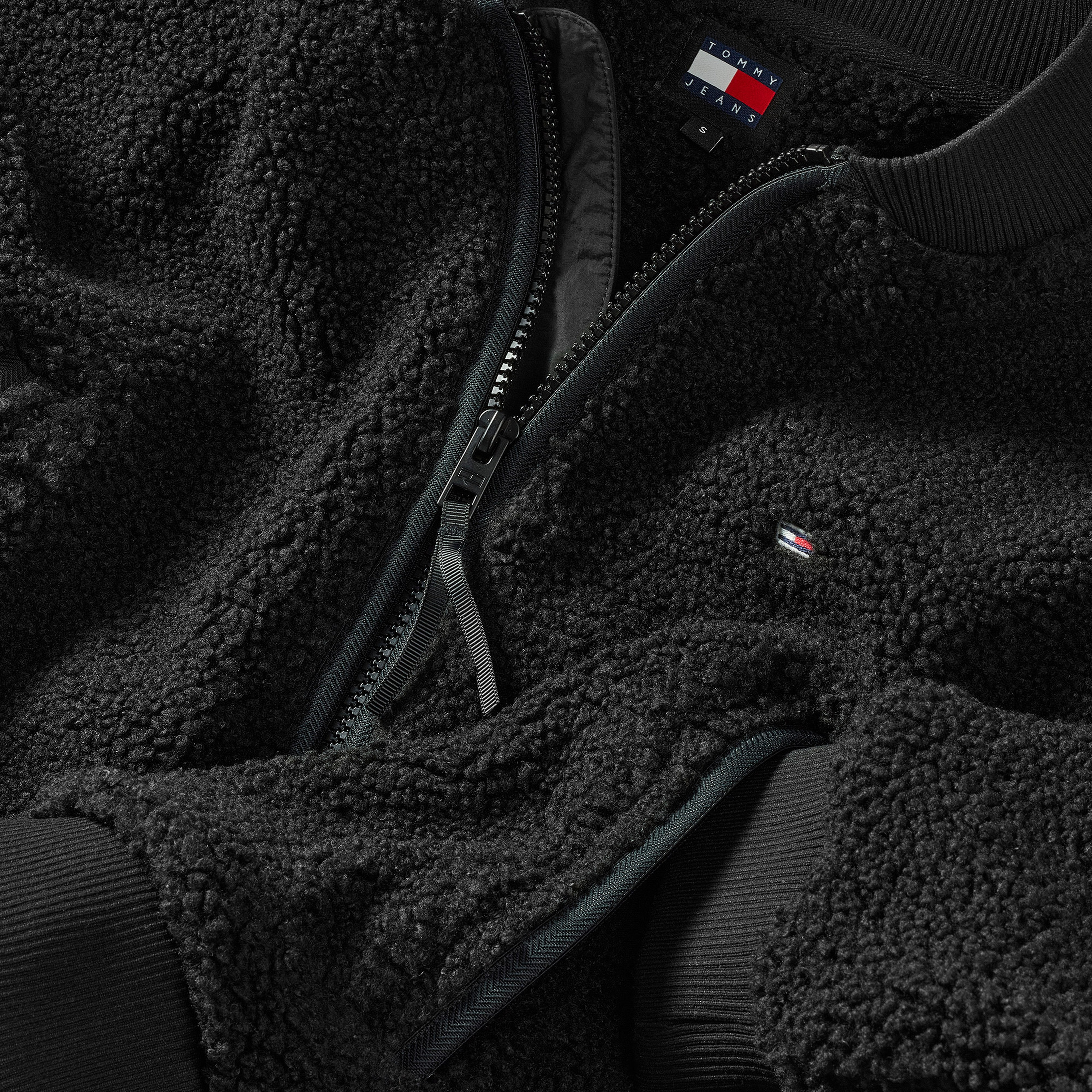 Tommy Jeans Teddy Zip Kadın Siyah Sweatshirt