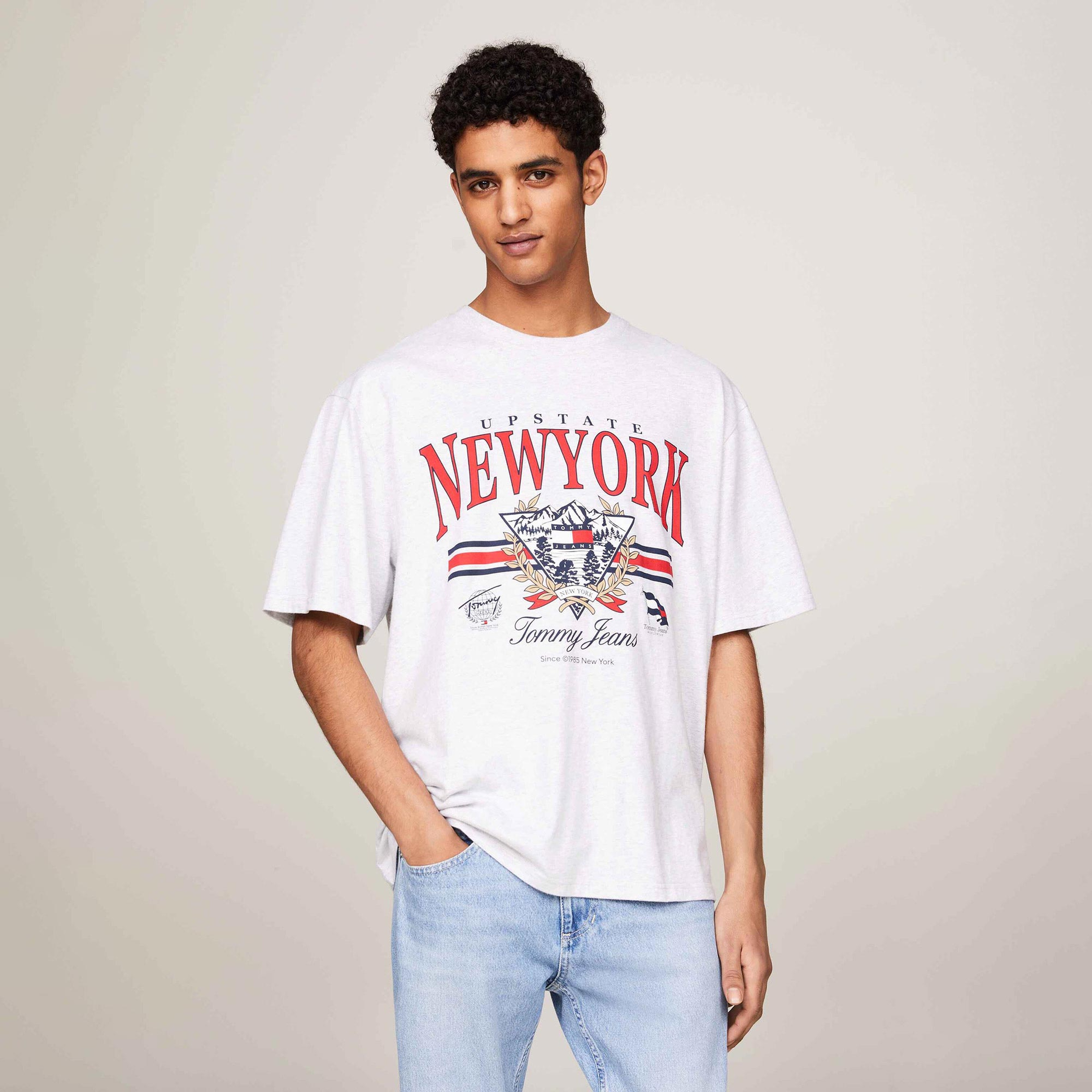 Tommy Jeans Ovz Vintage Erkek Gri T-Shirt
