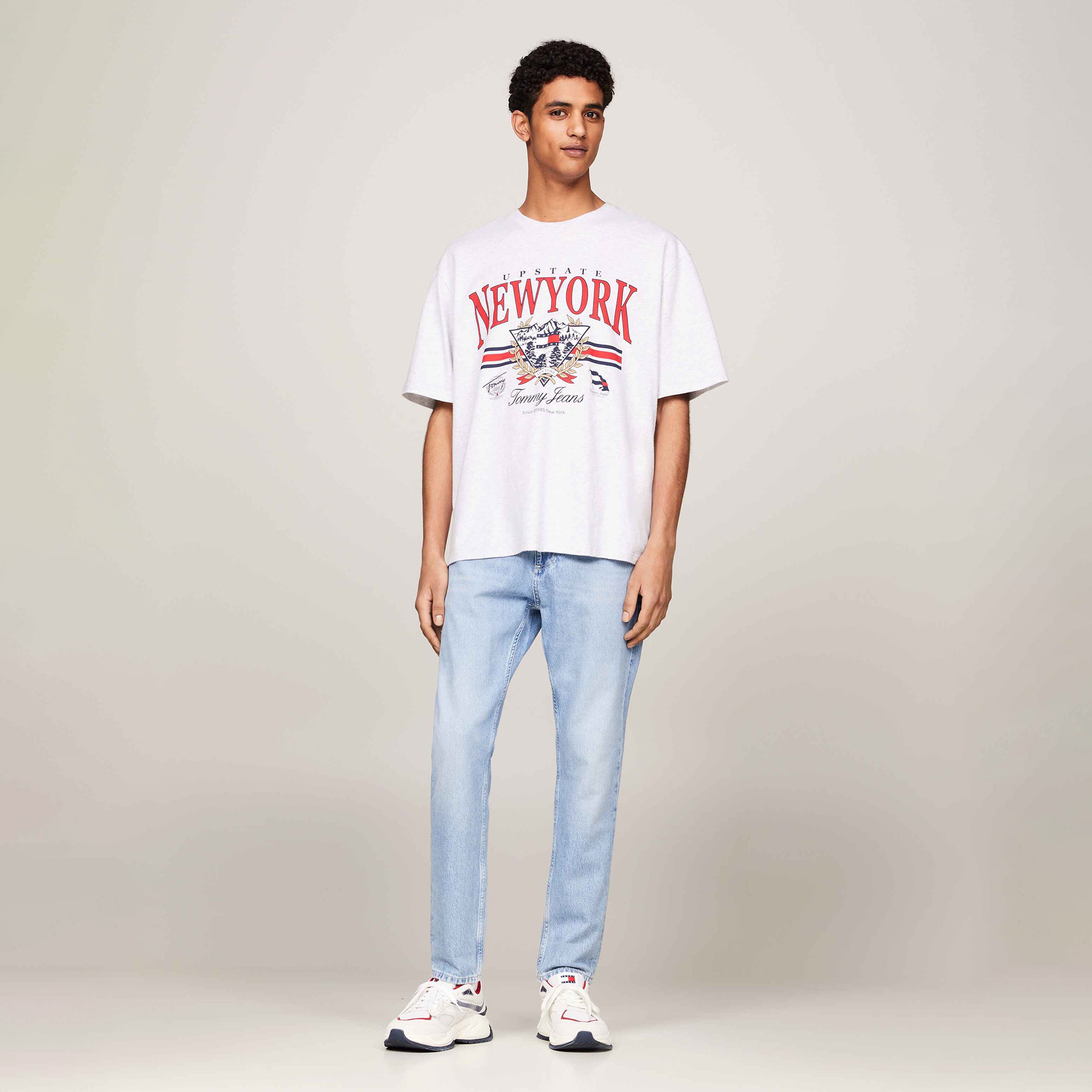 Tommy Jeans Ovz Vintage Erkek Gri T-Shirt