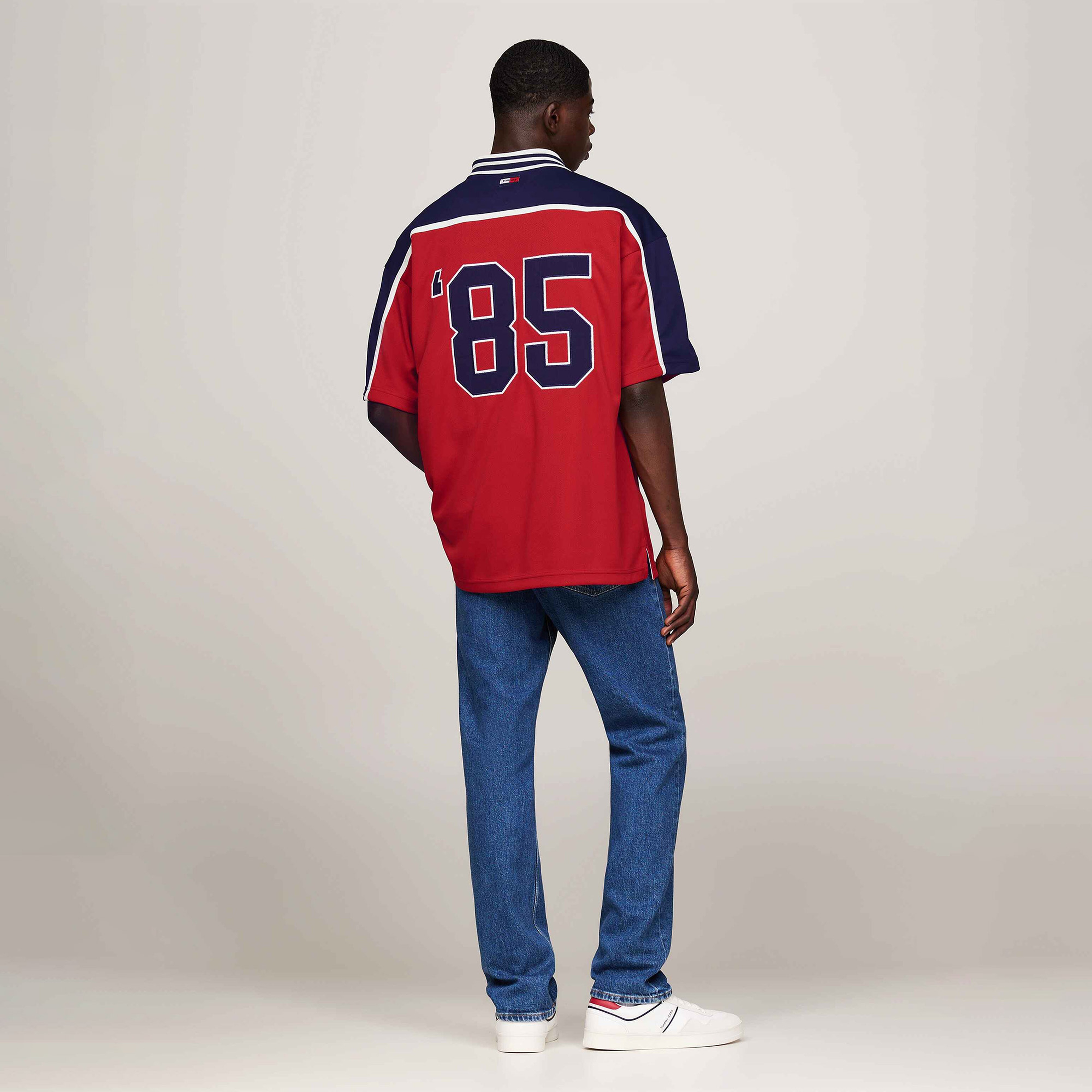 Tommy Jeans Colourblock Erkek Kirmizi Polo