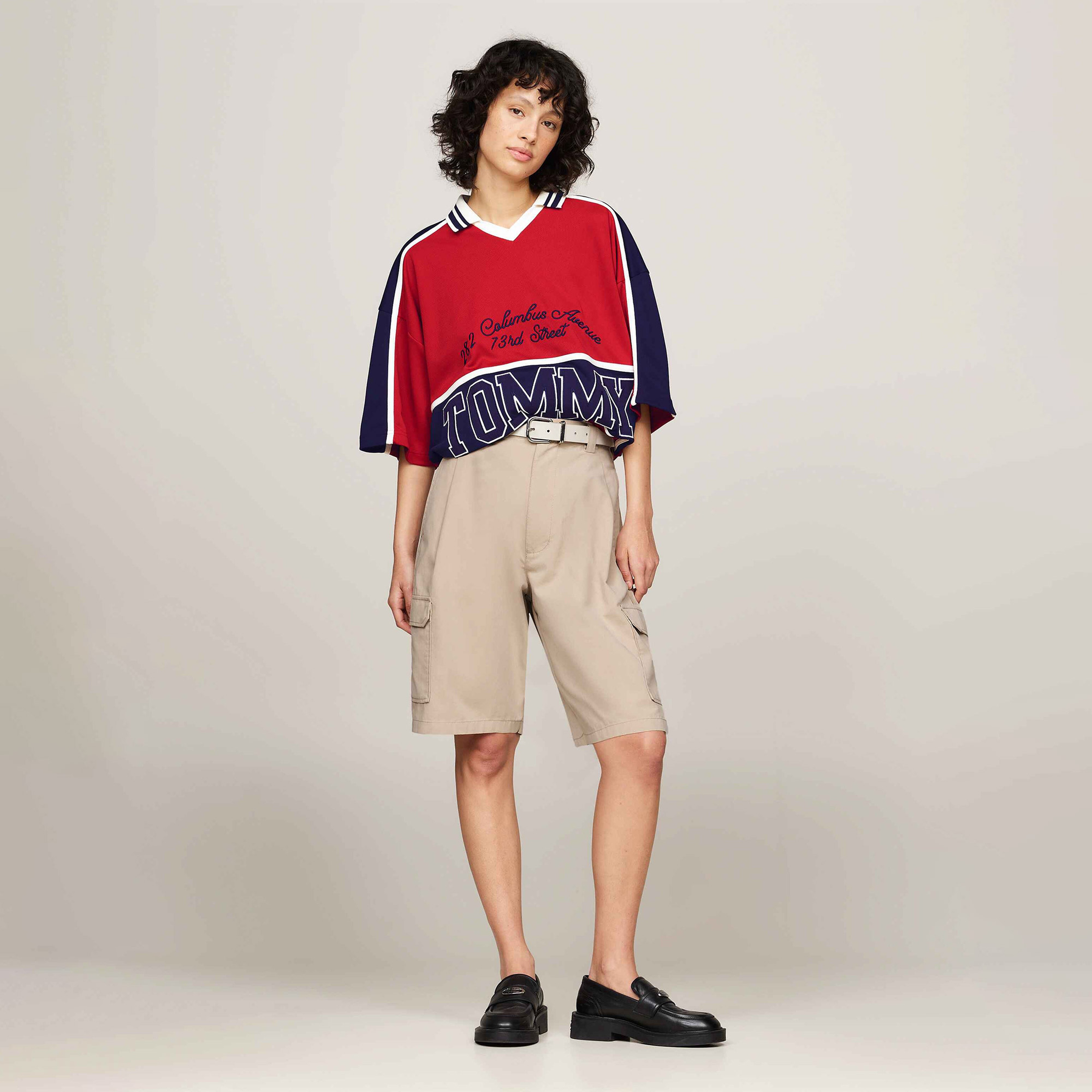 Tommy Jeans Colourblock Erkek Kirmizi Polo