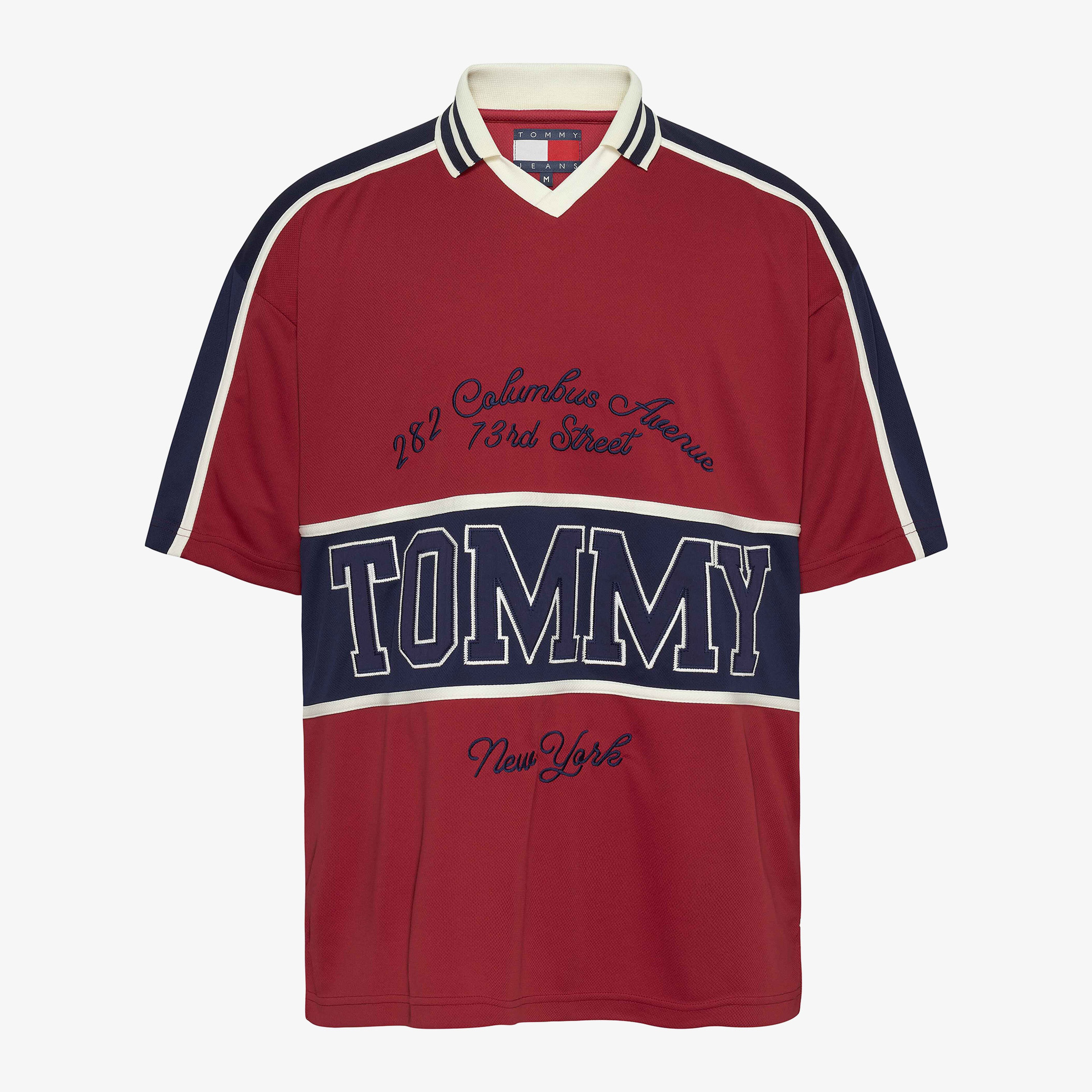 Tommy Jeans Colourblock Erkek Kirmizi Polo