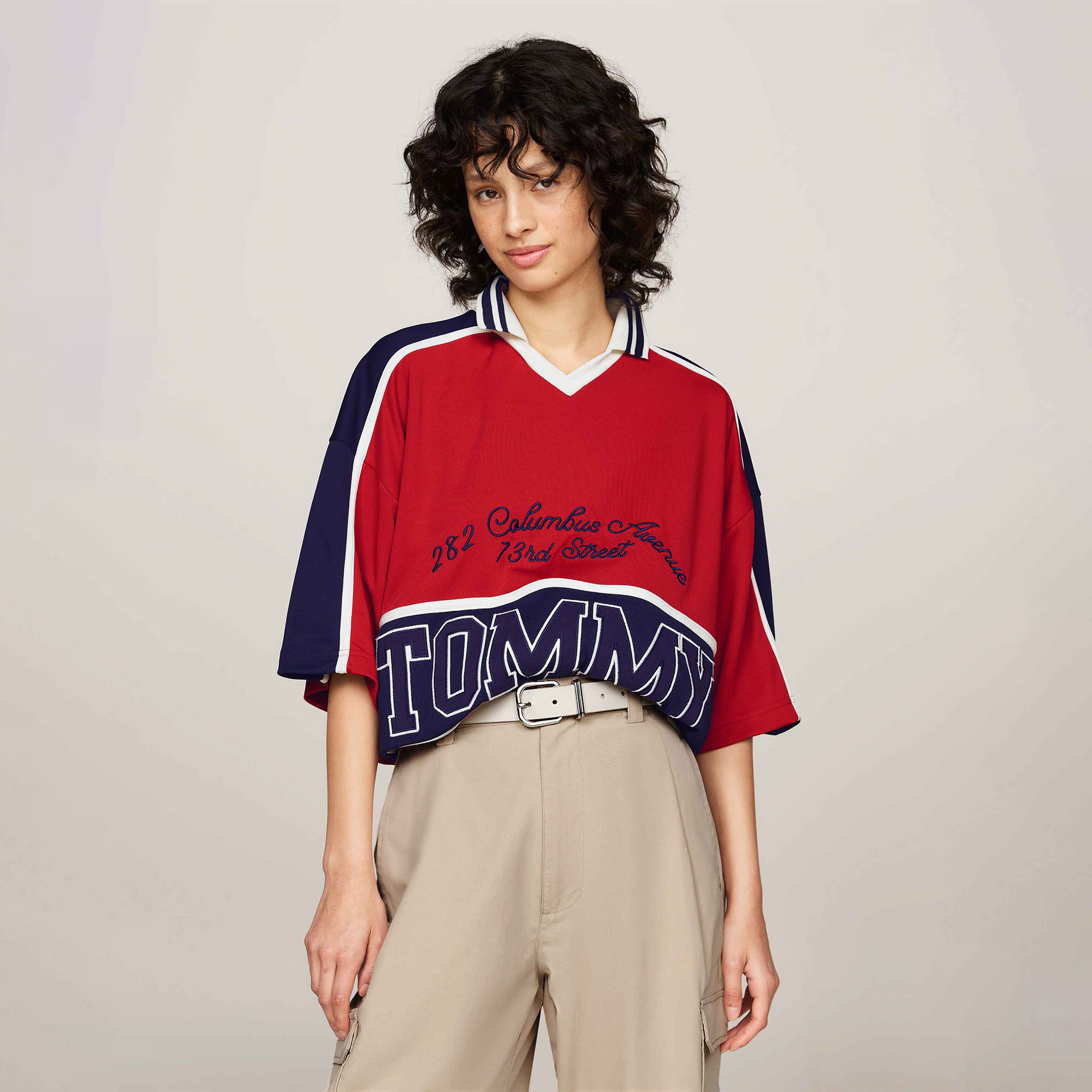 Tommy Jeans Colourblock Erkek Kirmizi Polo