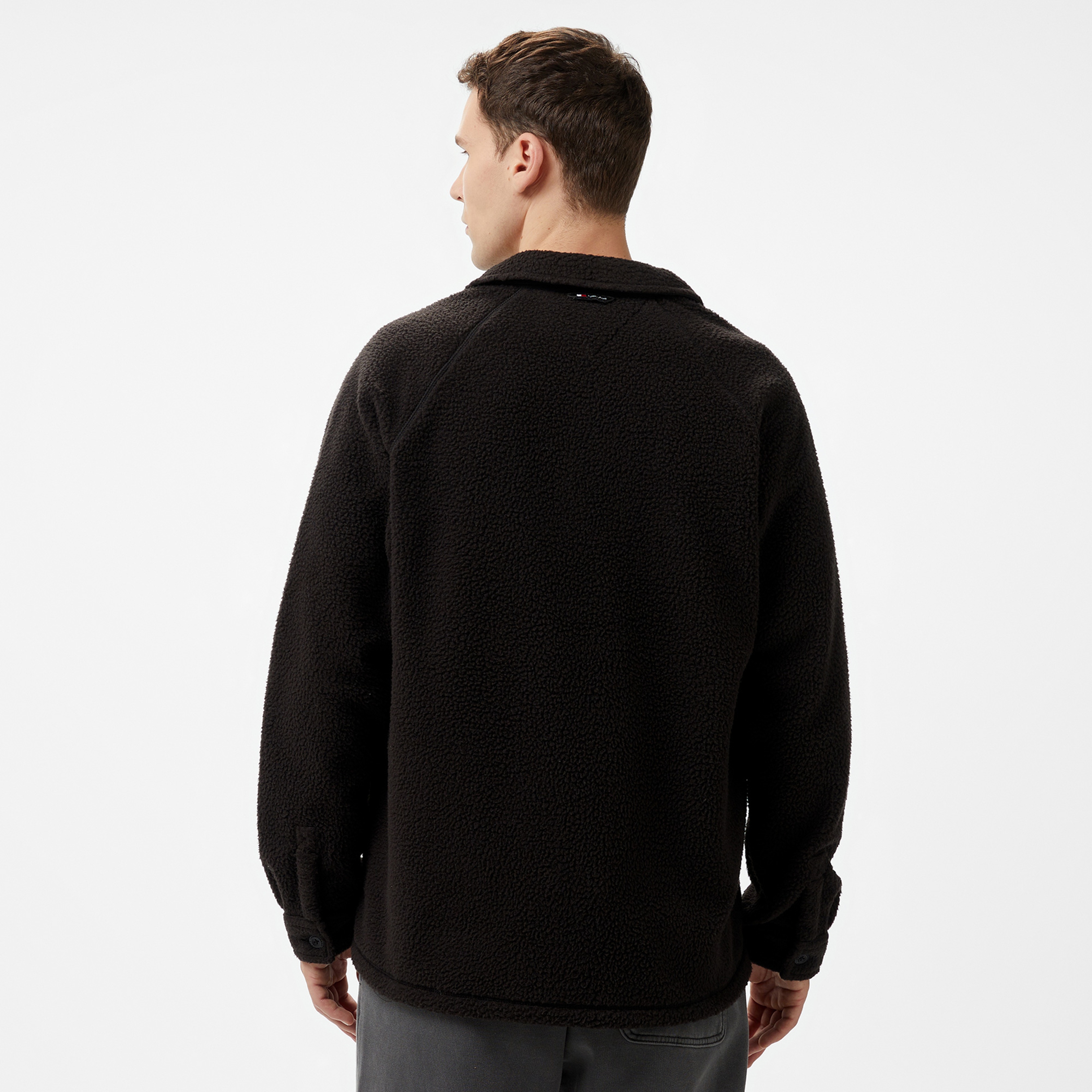 Tommy Jeans Badge Teddy Erkek Siyah Gömlek