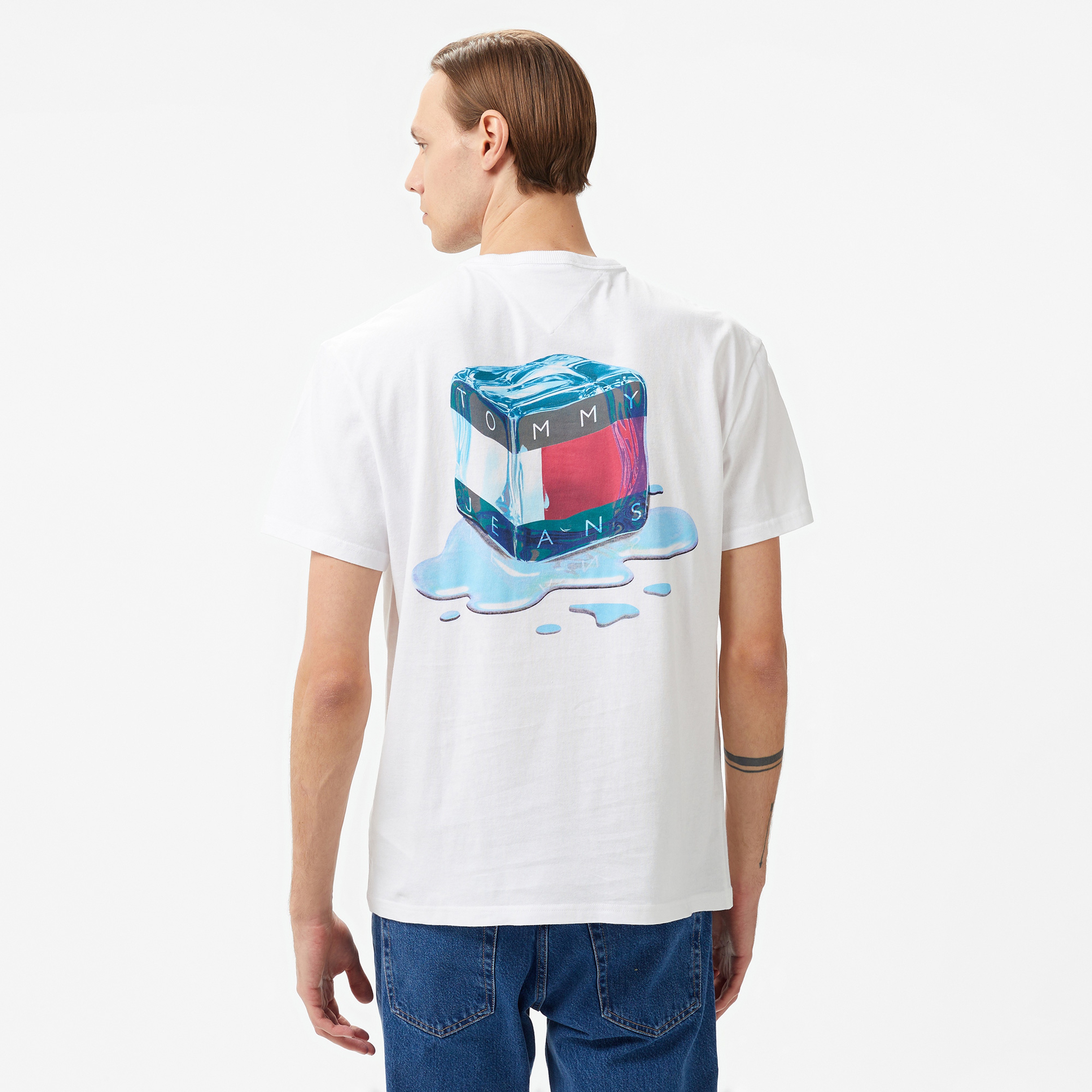 Tommy Jeans Reg Fun Novelty Erkek Beyaz T-Shirt