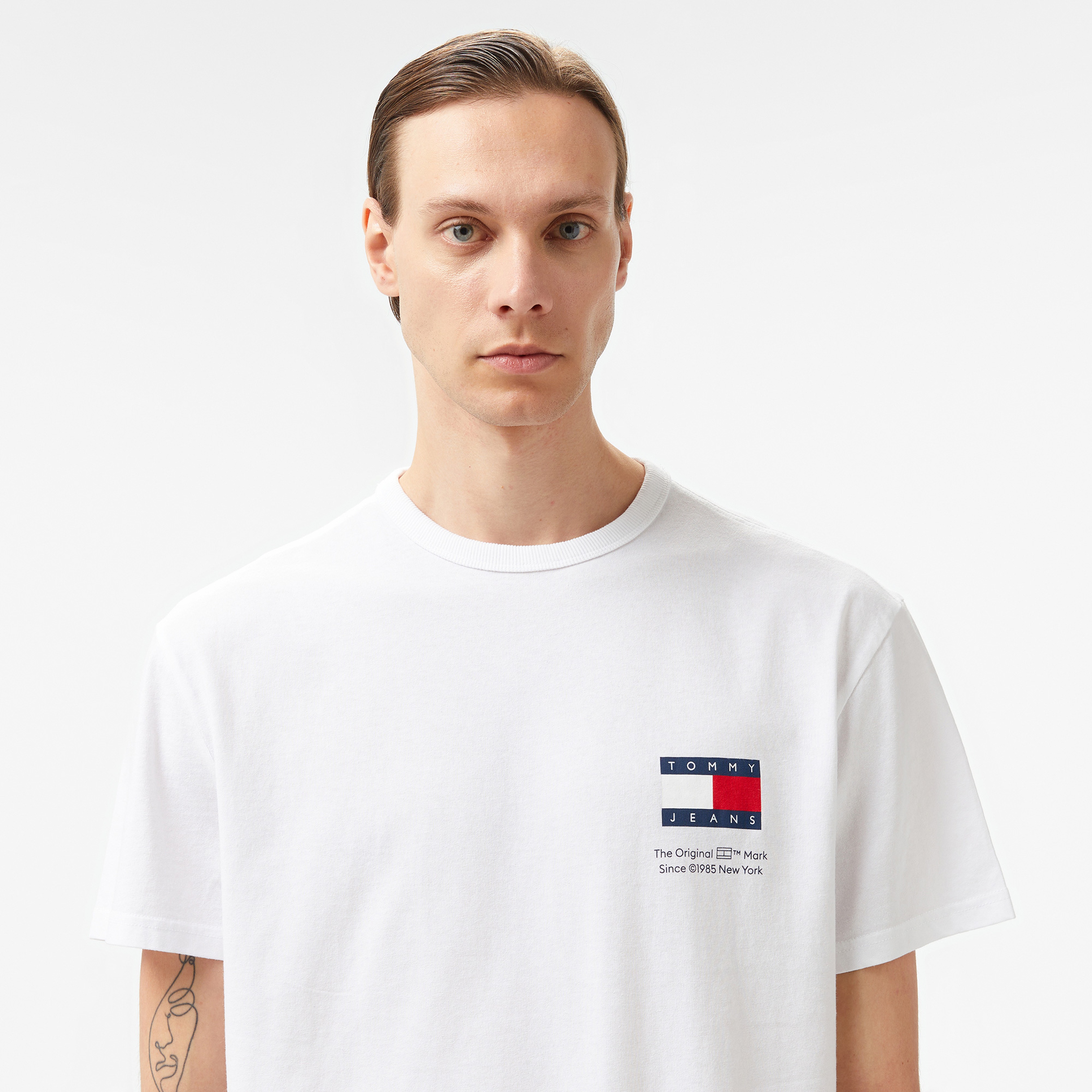 Tommy Jeans Reg Fun Novelty Erkek Beyaz T-Shirt