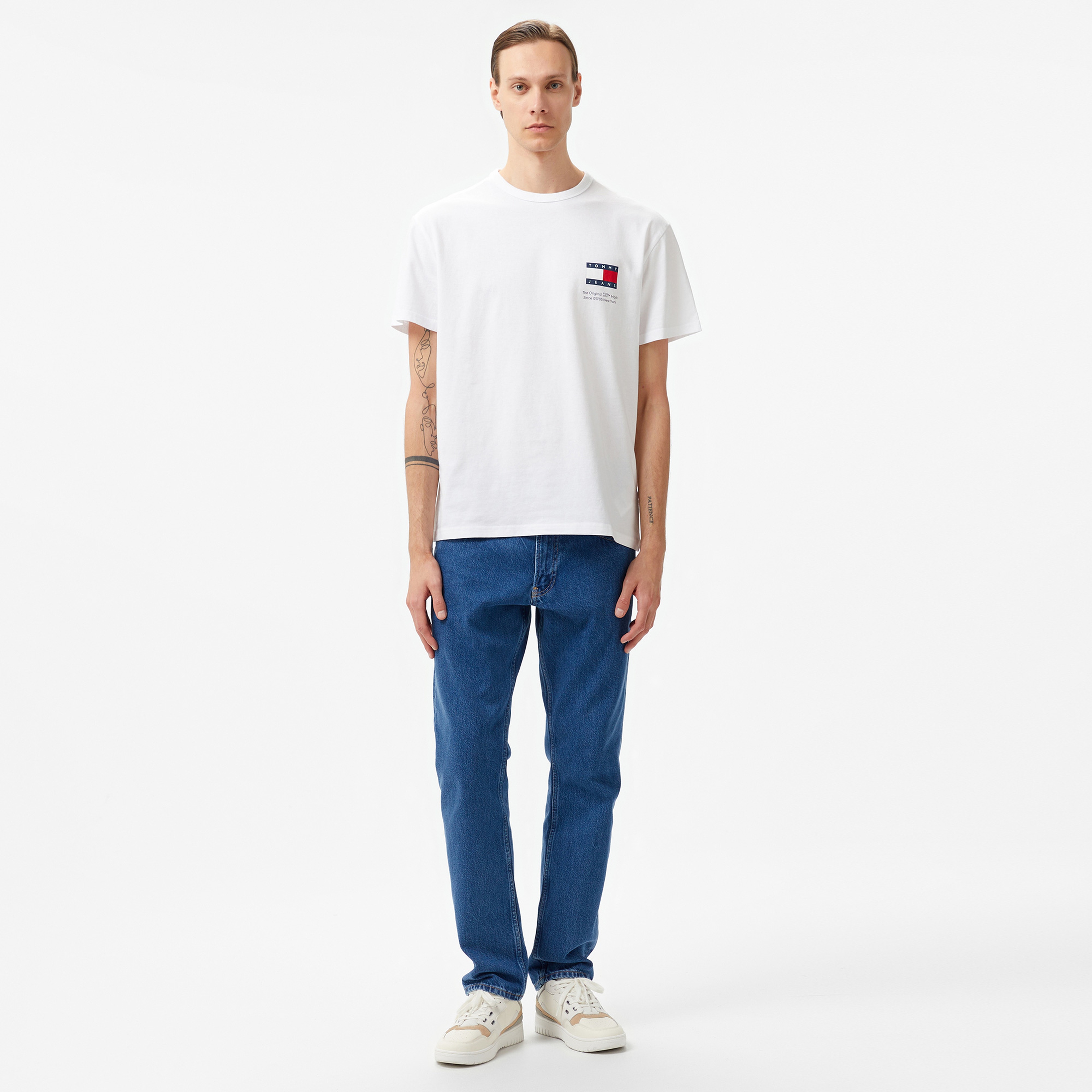 Tommy Jeans Reg Fun Novelty Erkek Beyaz T-Shirt