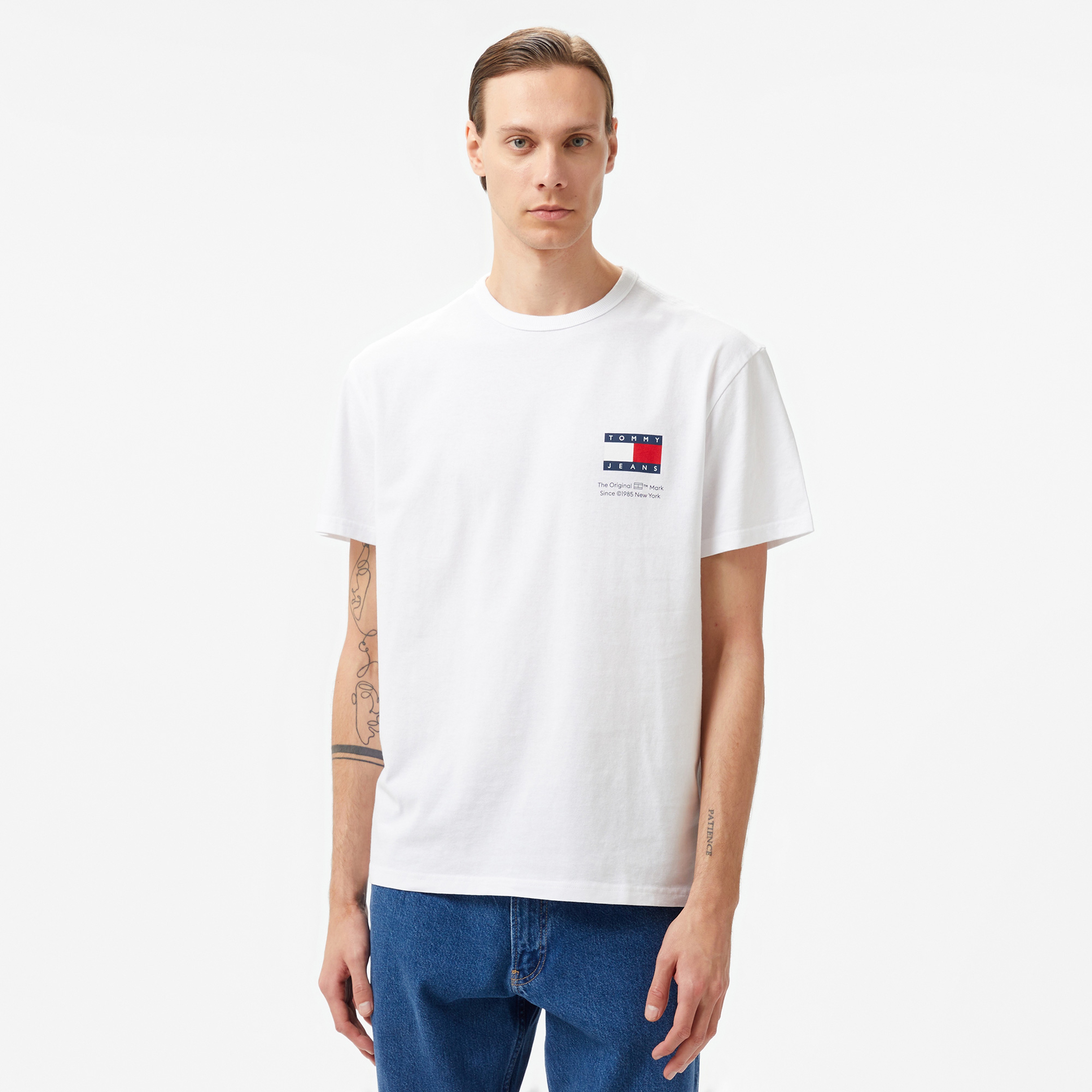 Tommy Jeans Reg Fun Novelty Erkek Beyaz T-Shirt