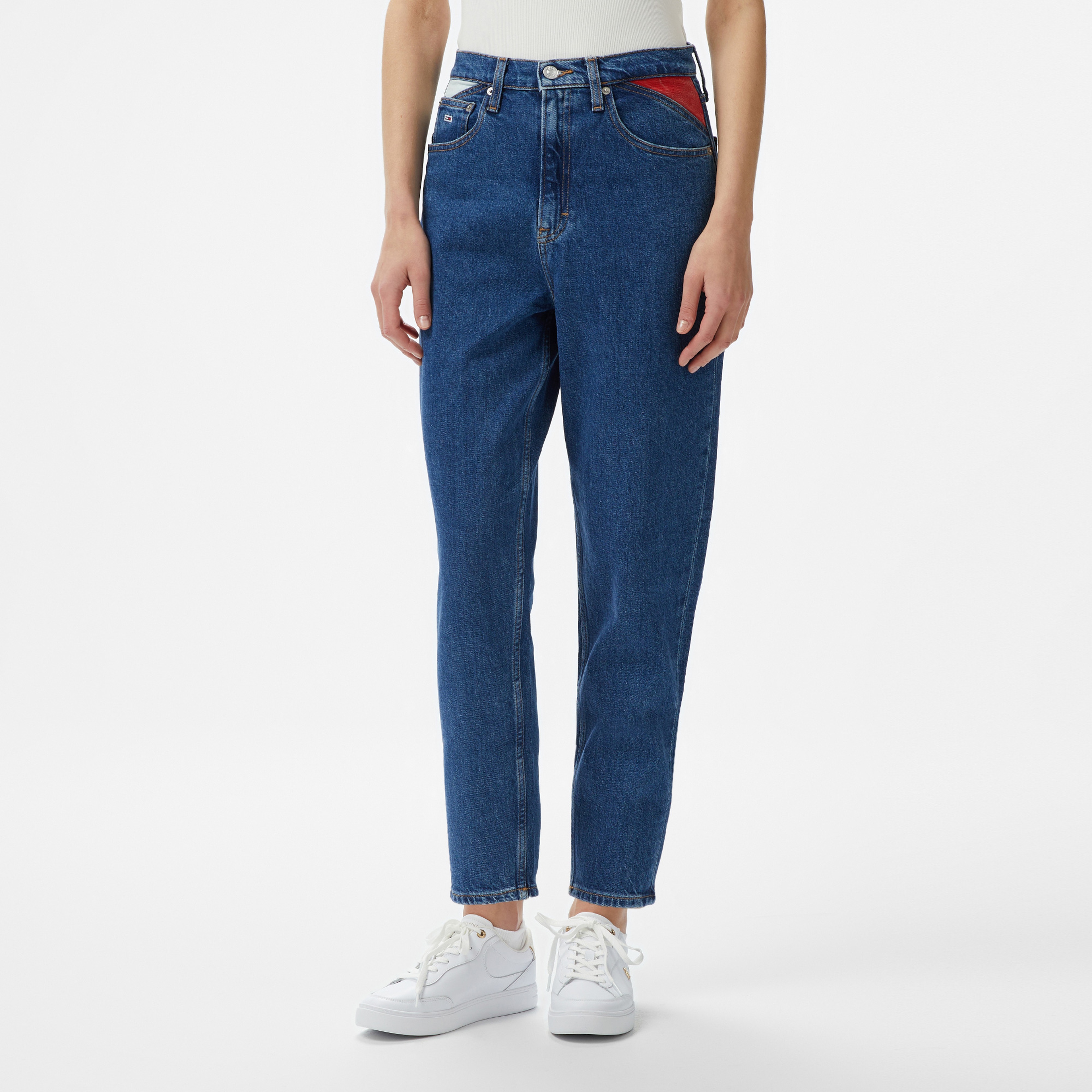 Tommy Jeans Mom Jean Uh Tpr Flag Kadın Lacivert Pantolon