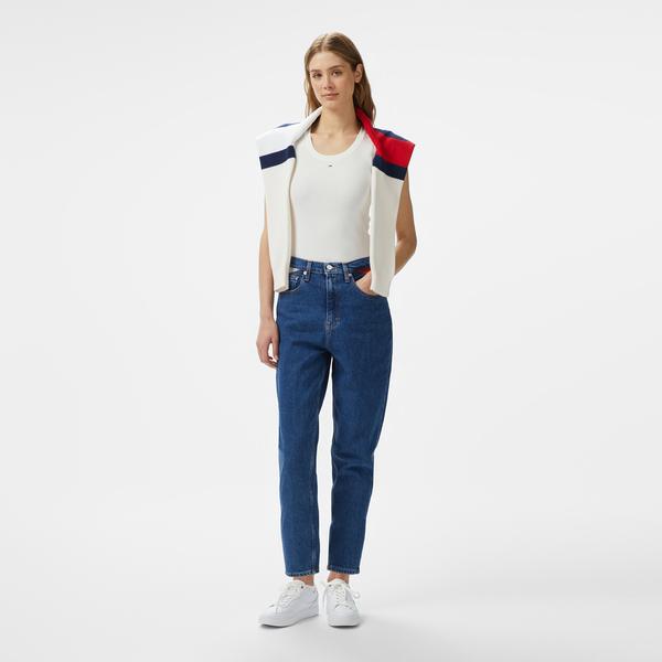 Tommy Jeans Mom Jean Uh Tpr Flag Kadın Lacivert Pantolon
