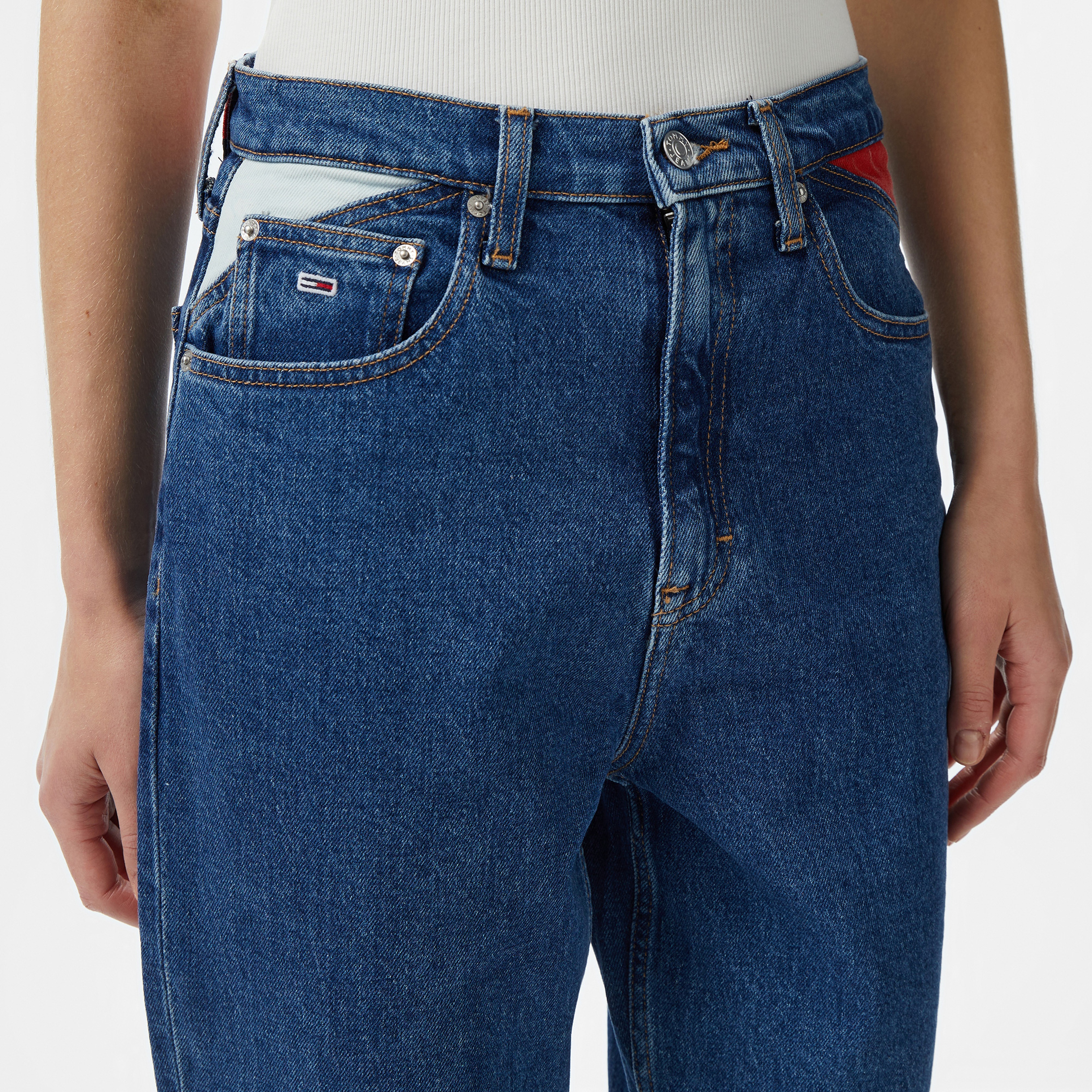 Tommy Jeans Mom Jean Uh Tpr Flag Kadın Lacivert Pantolon