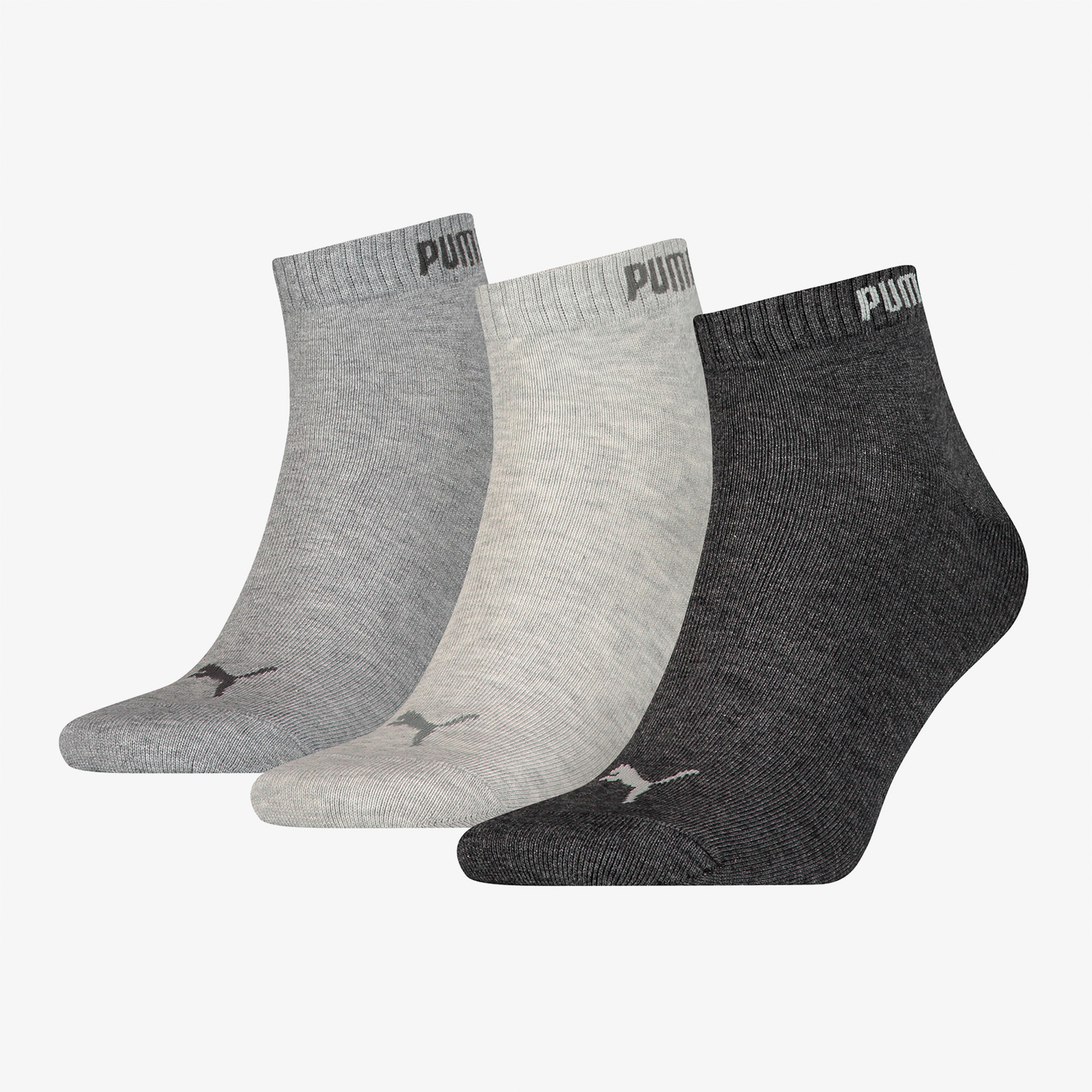 Puma Quarter-V 3'Lü Unisex Gri Çorap