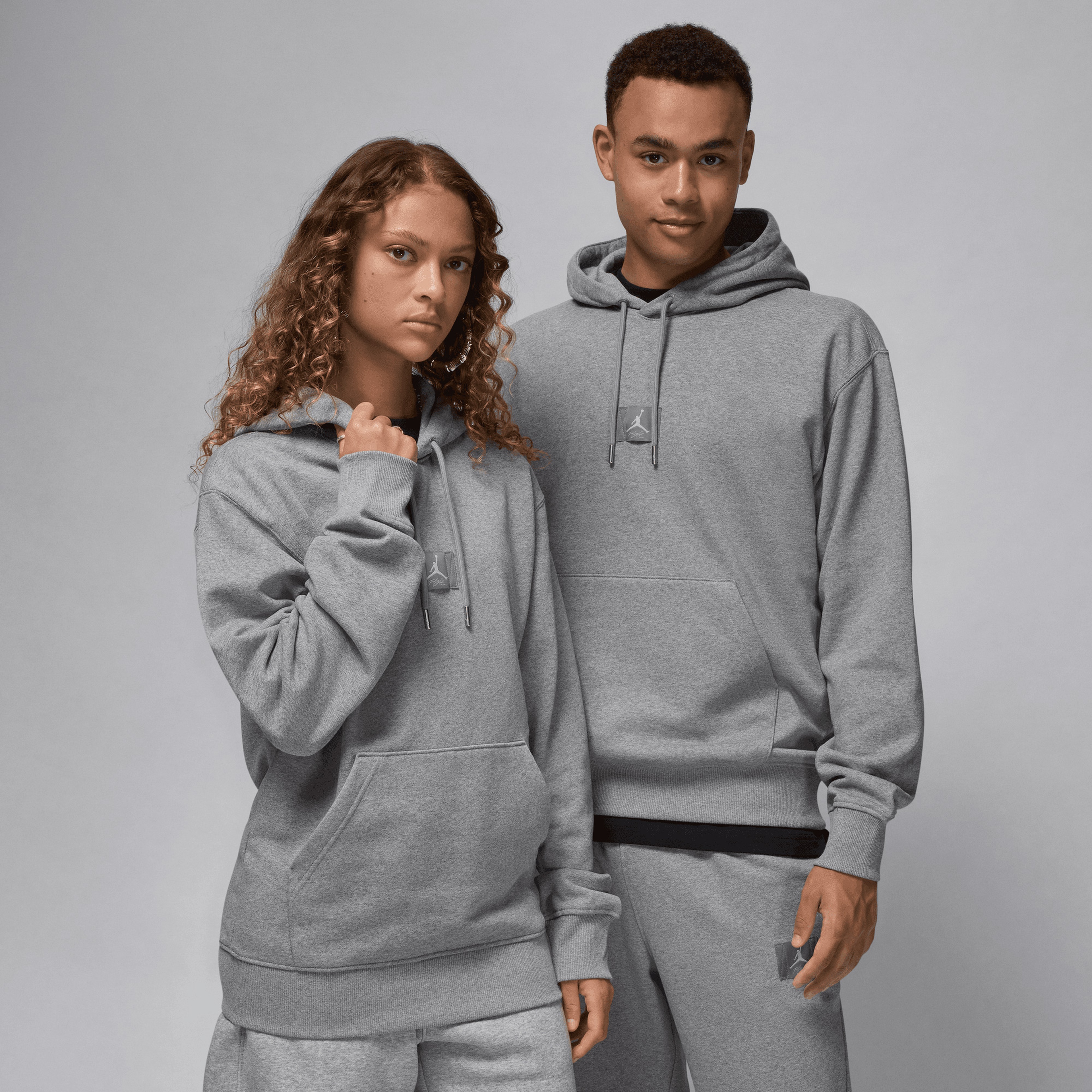 Jordan Flight Fleece Pullover Erkek Gri Hoodie