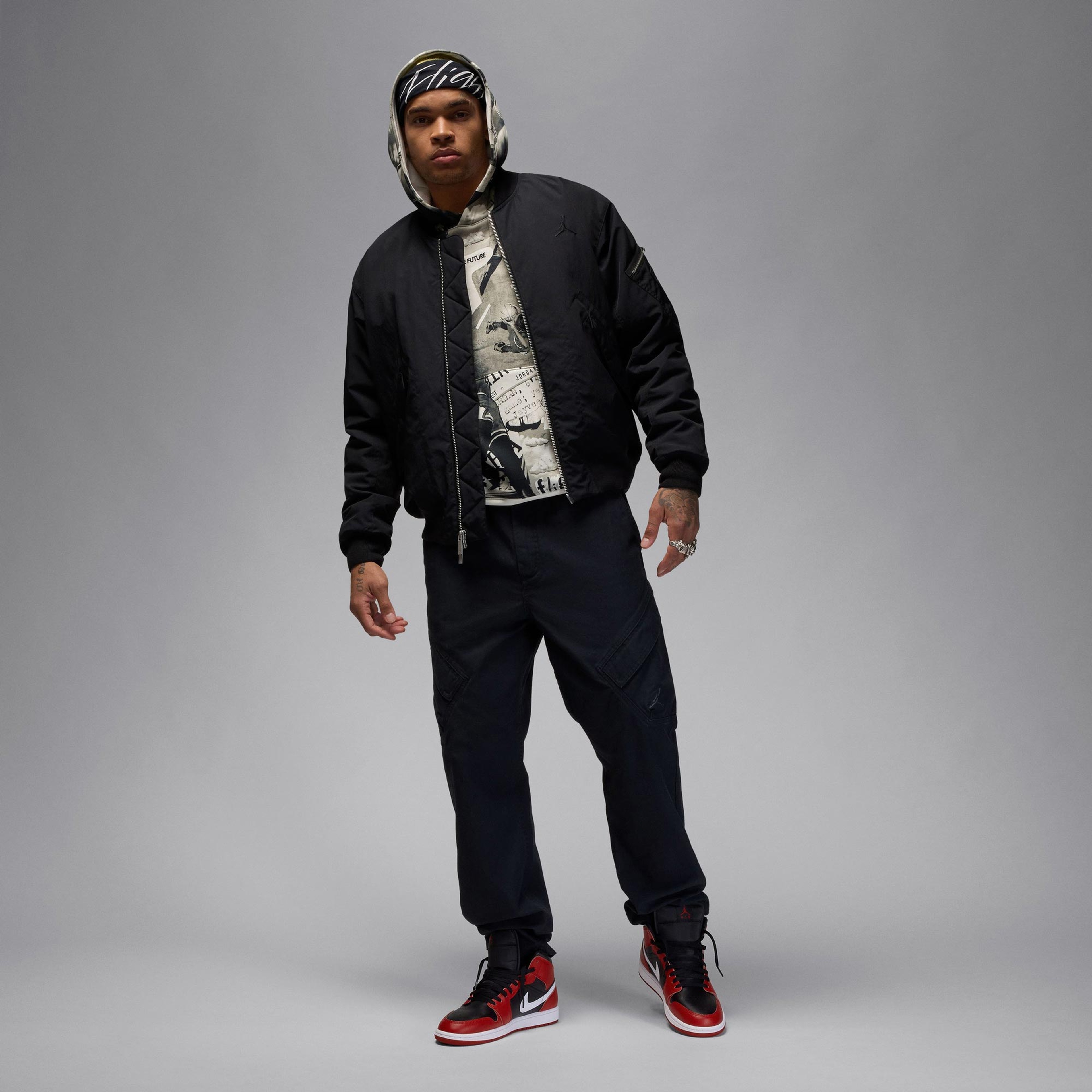 Jordan Air Jordan 1 Mid Erkek Siyah Sneaker