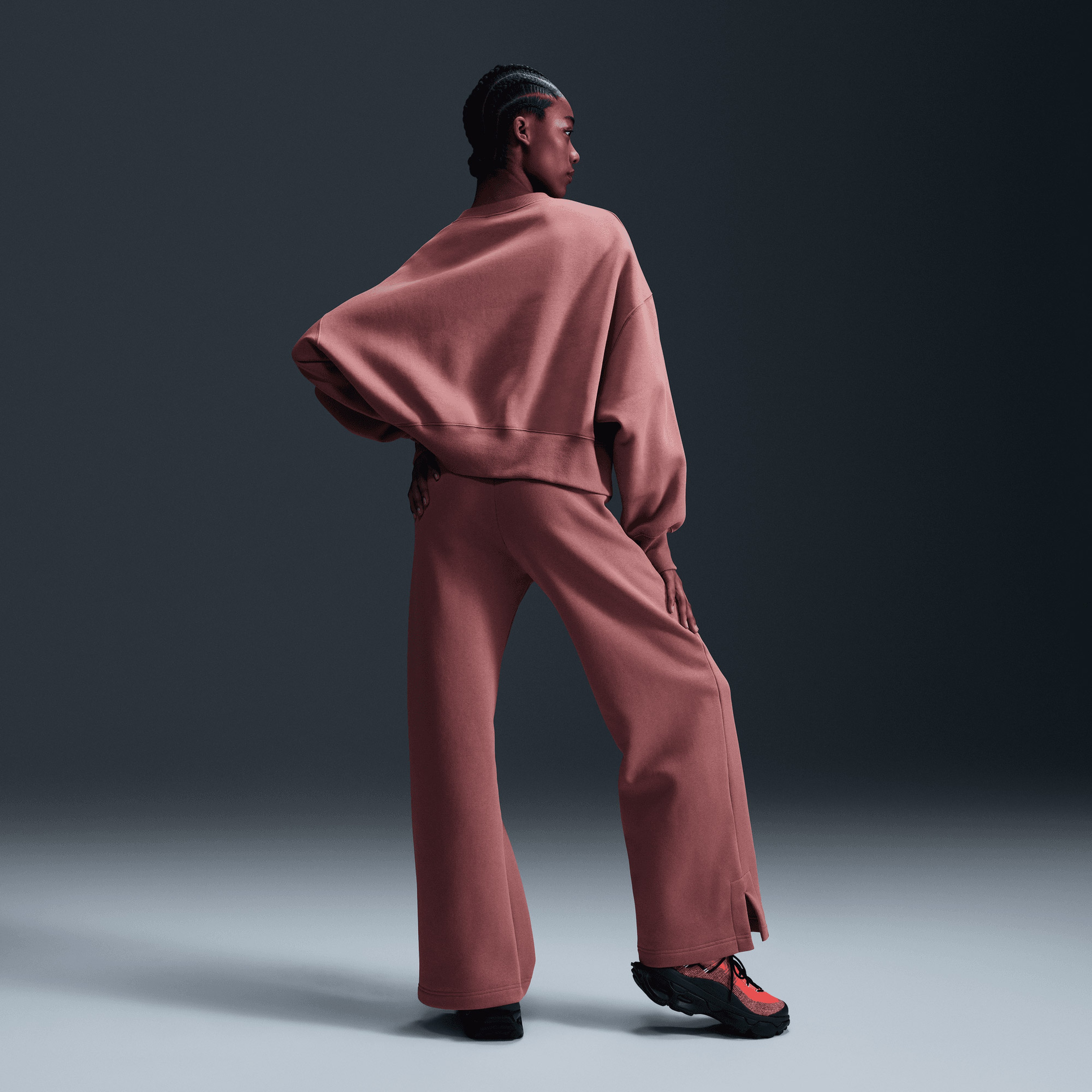 Nike Sportswear Phoenix Fleece Kadın Pembe Sweatshirt