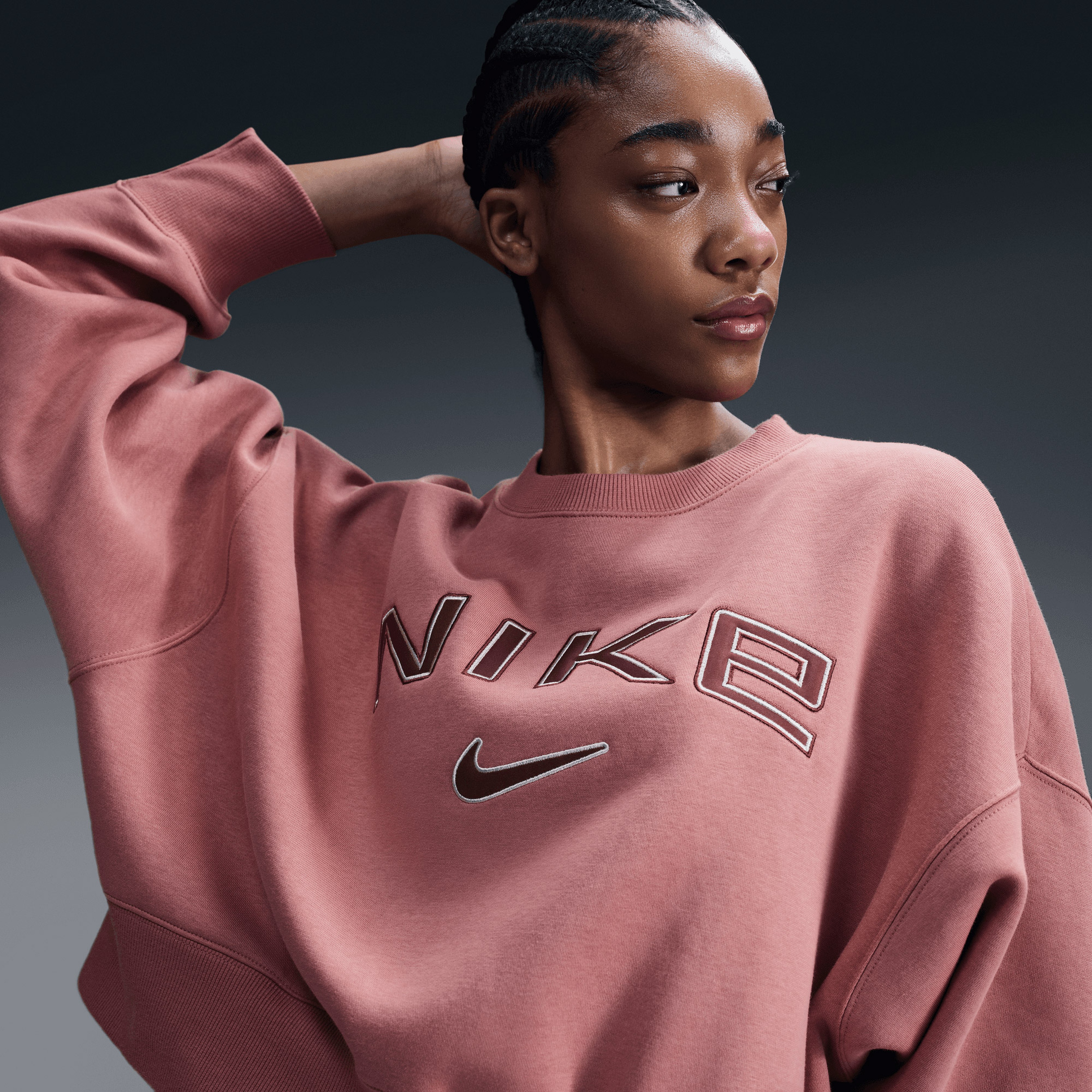 Nike Sportswear Phoenix Fleece Kadın Pembe Sweatshirt