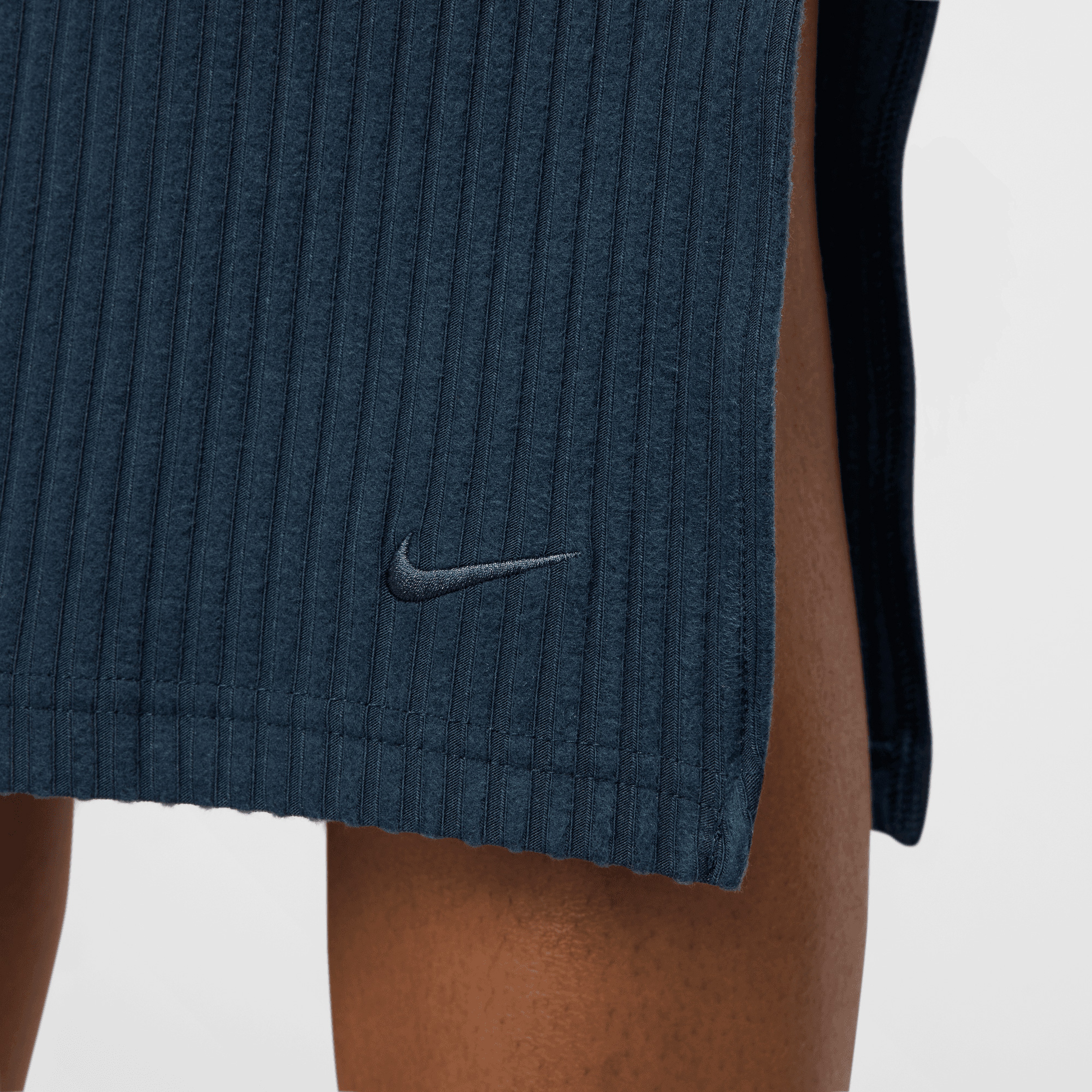 Nike Sportswear Chill Rib Kadın Mavi Slim Midi Etek