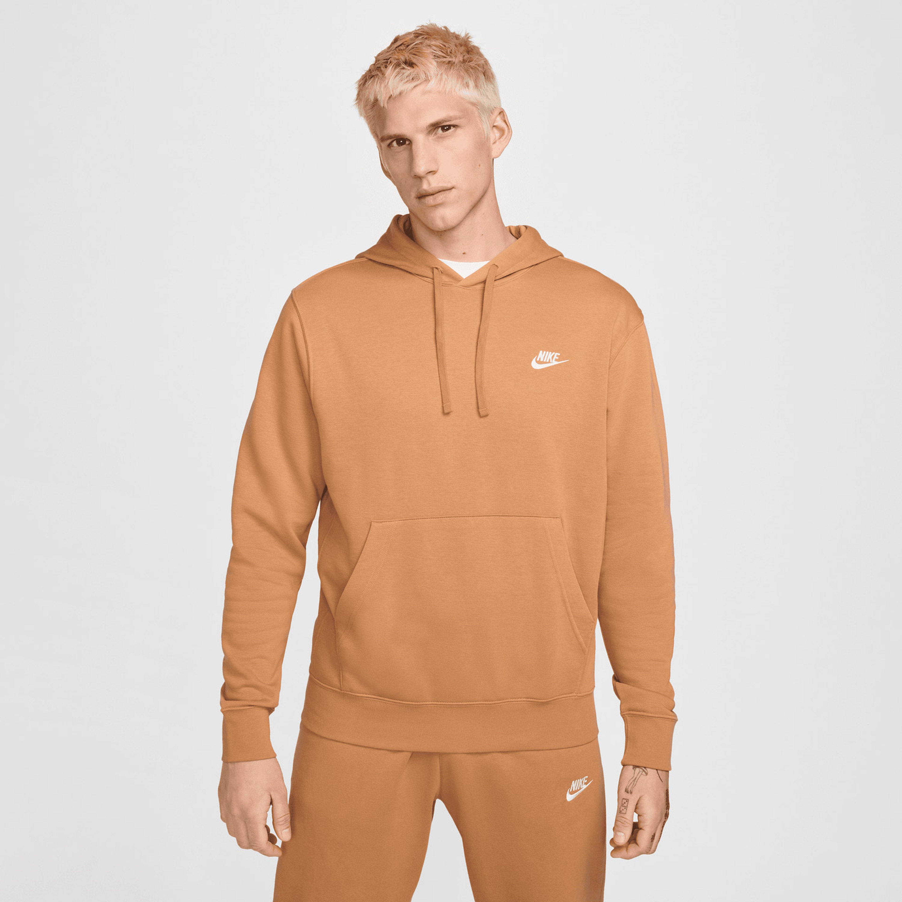 Nike Sportswear Club Fleece Erkek Kahverengi Hoodie